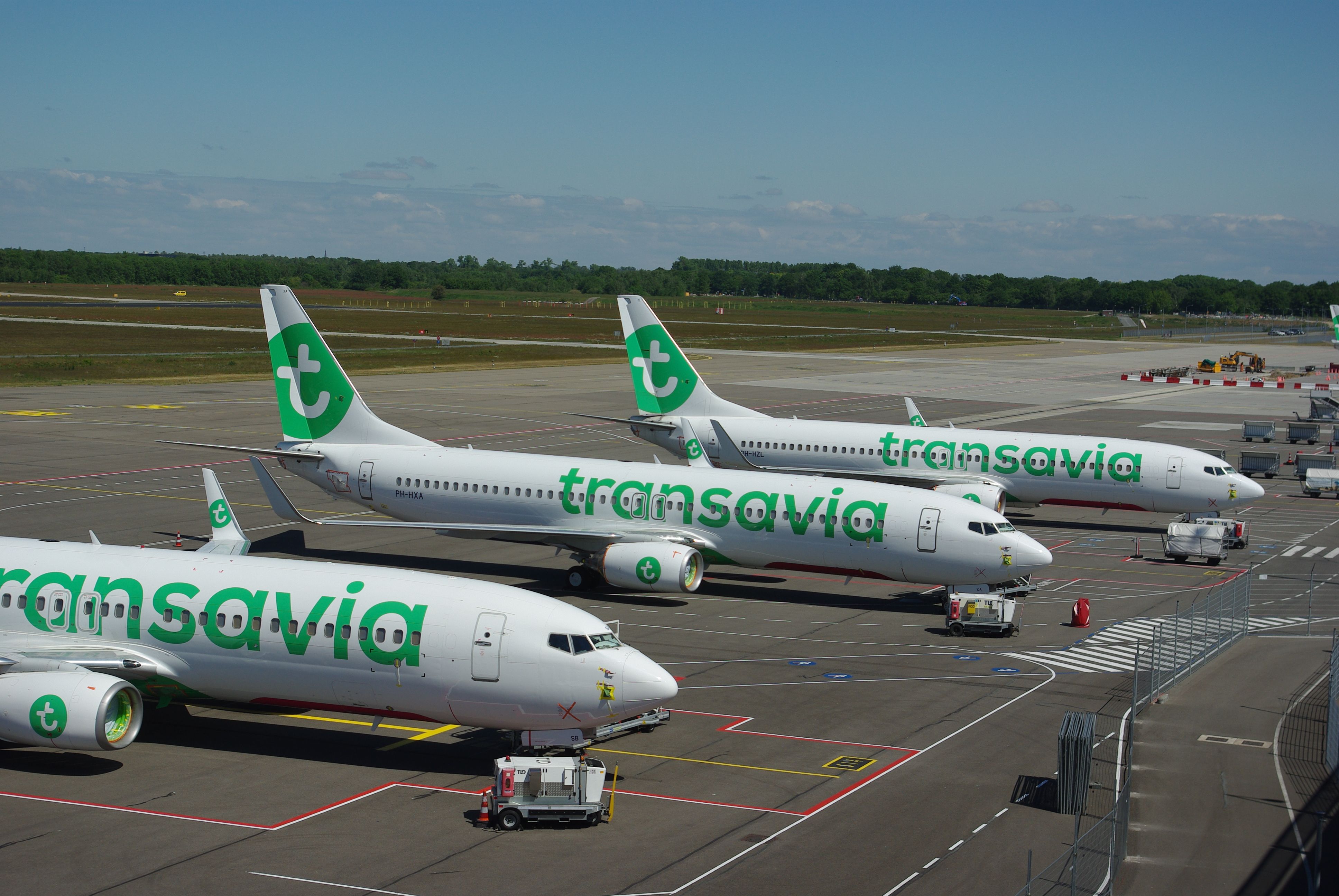 Transavia aircraft lined up