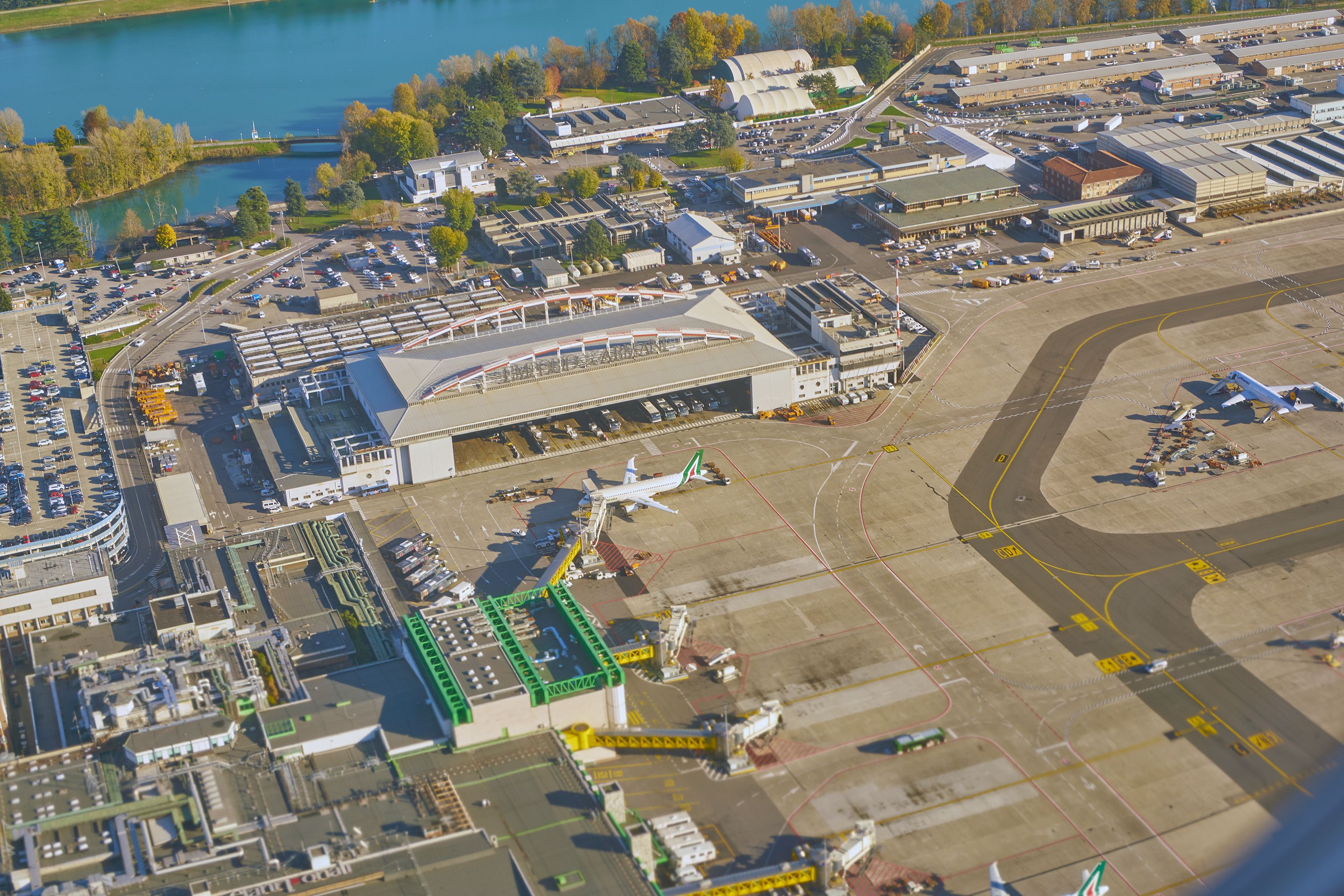 Milan Linate Airport from above