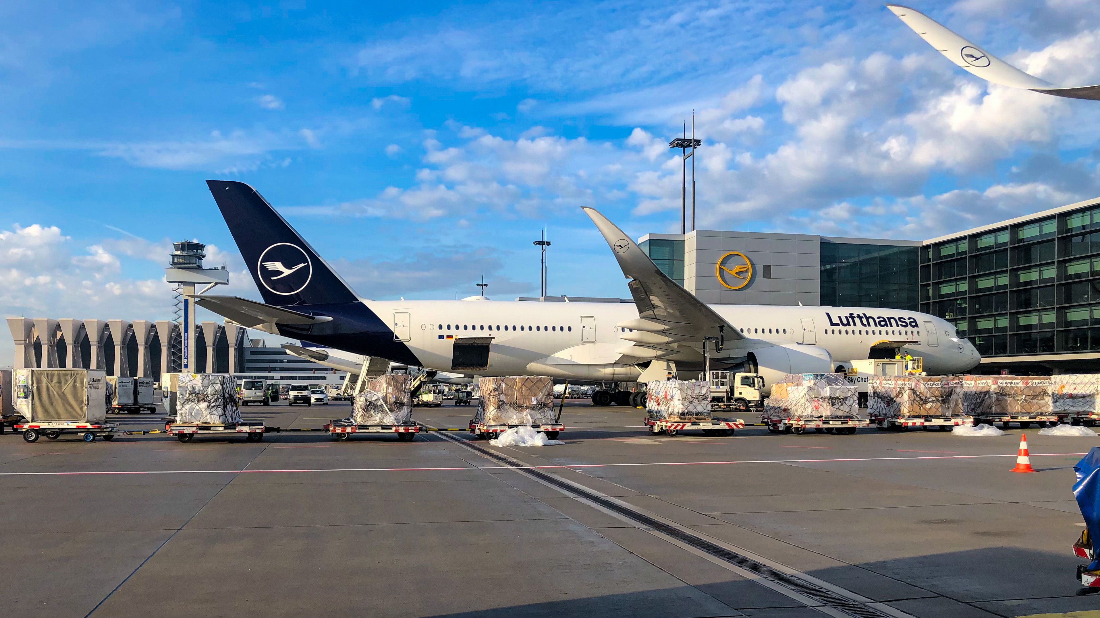 Lufthansa Airbus A350-900 at FRA shutterstock_1854578626