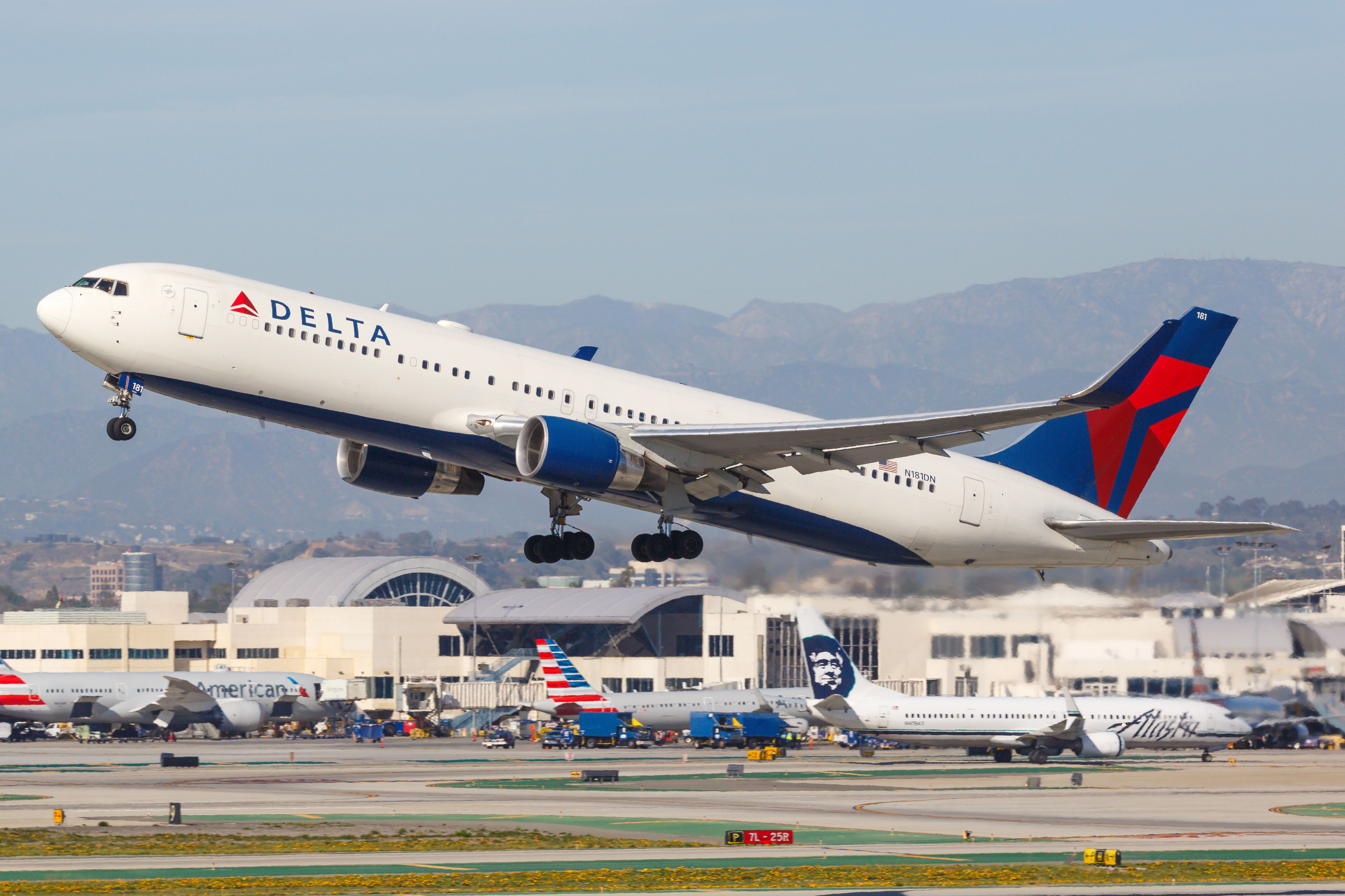 Delta Air Lines Boeing 767-300 departing LAX shutterstock_1794099877
