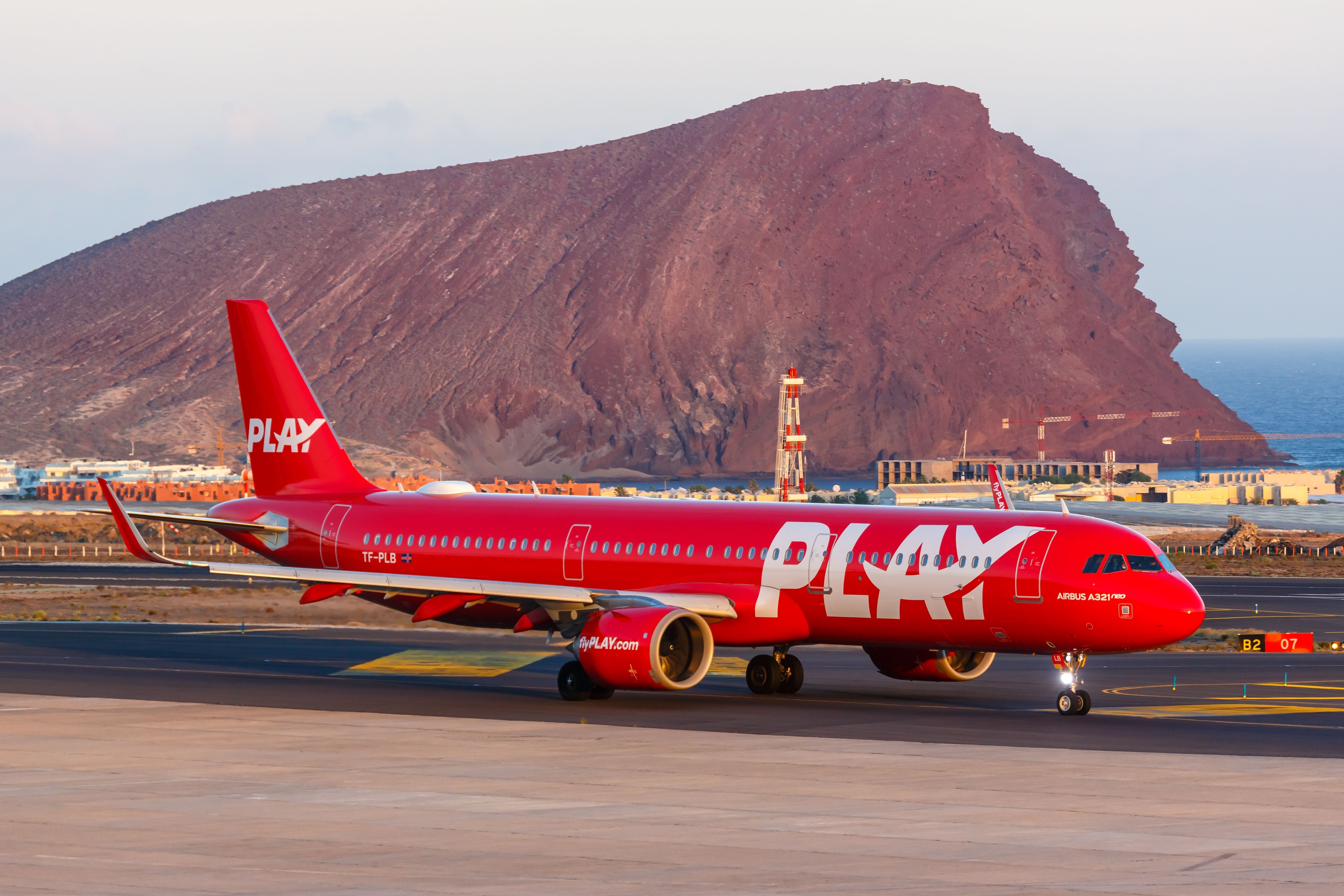 A PLAY Airlines Airbus A321neo on the taxiway.