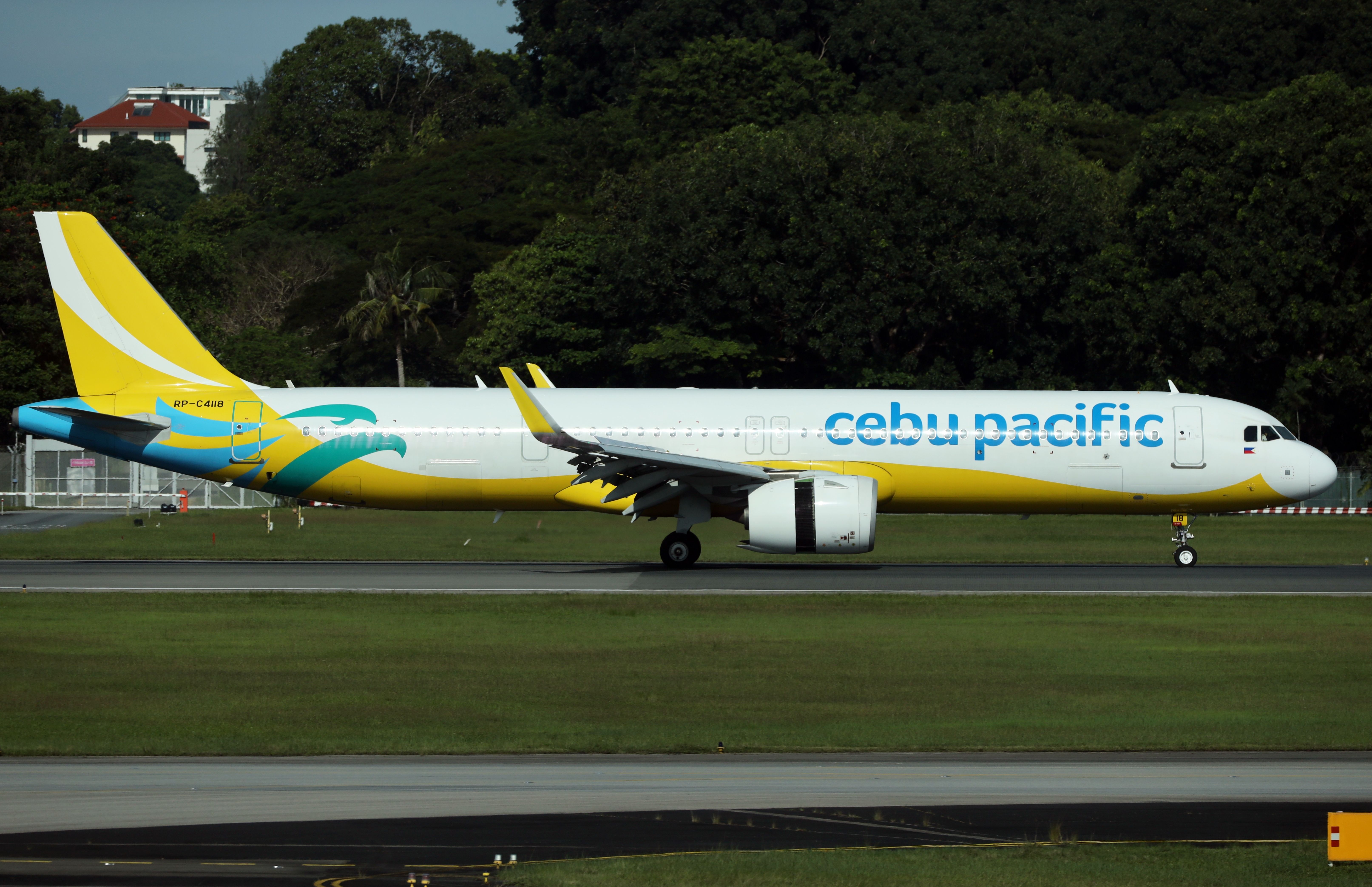 Cebu Pacific Airbus A321neo taxiing at SIN shutterstock_2294607243