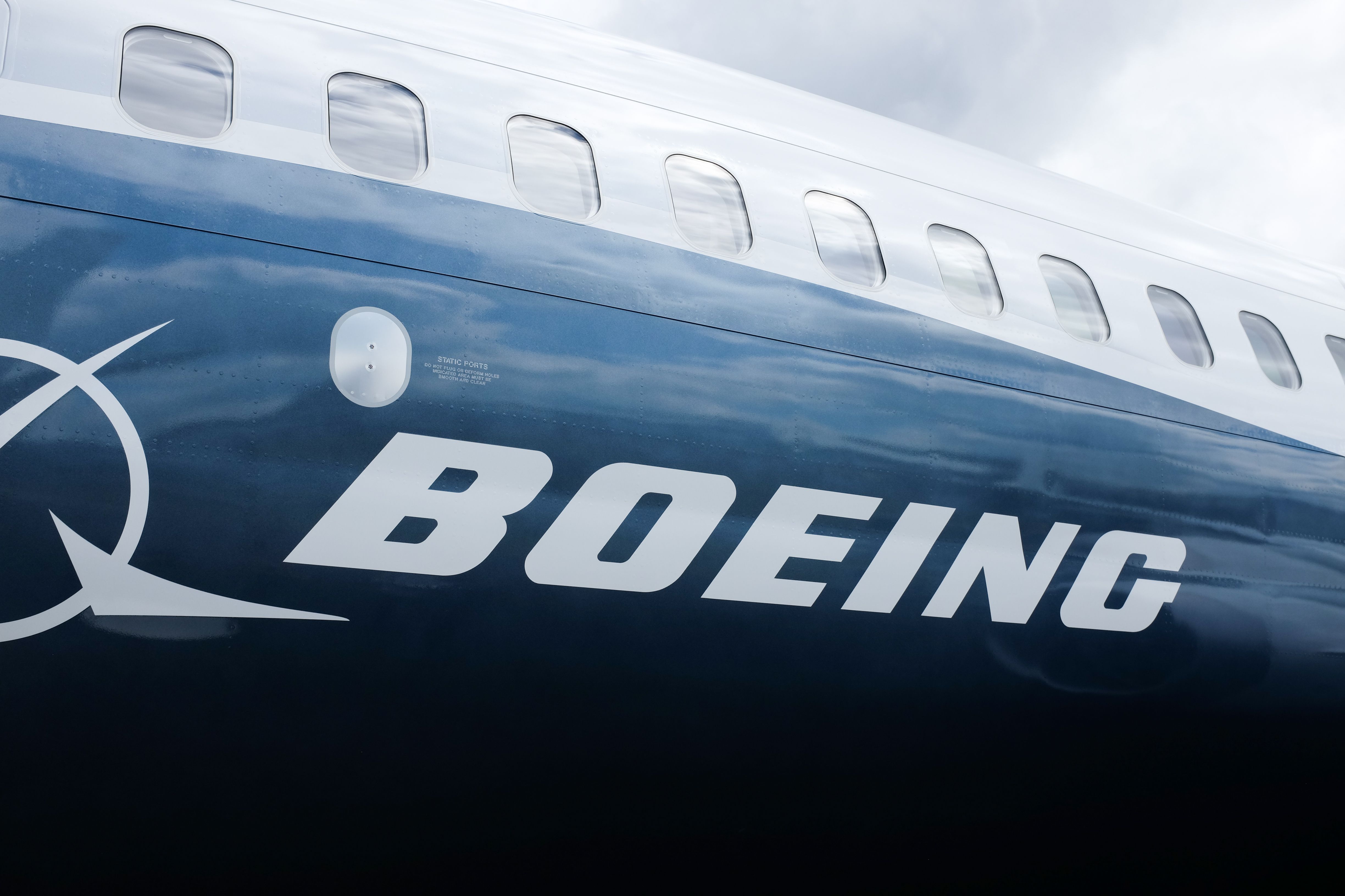 Boeing Logo on a 737 MAX aircraft shutterstock_1591001176