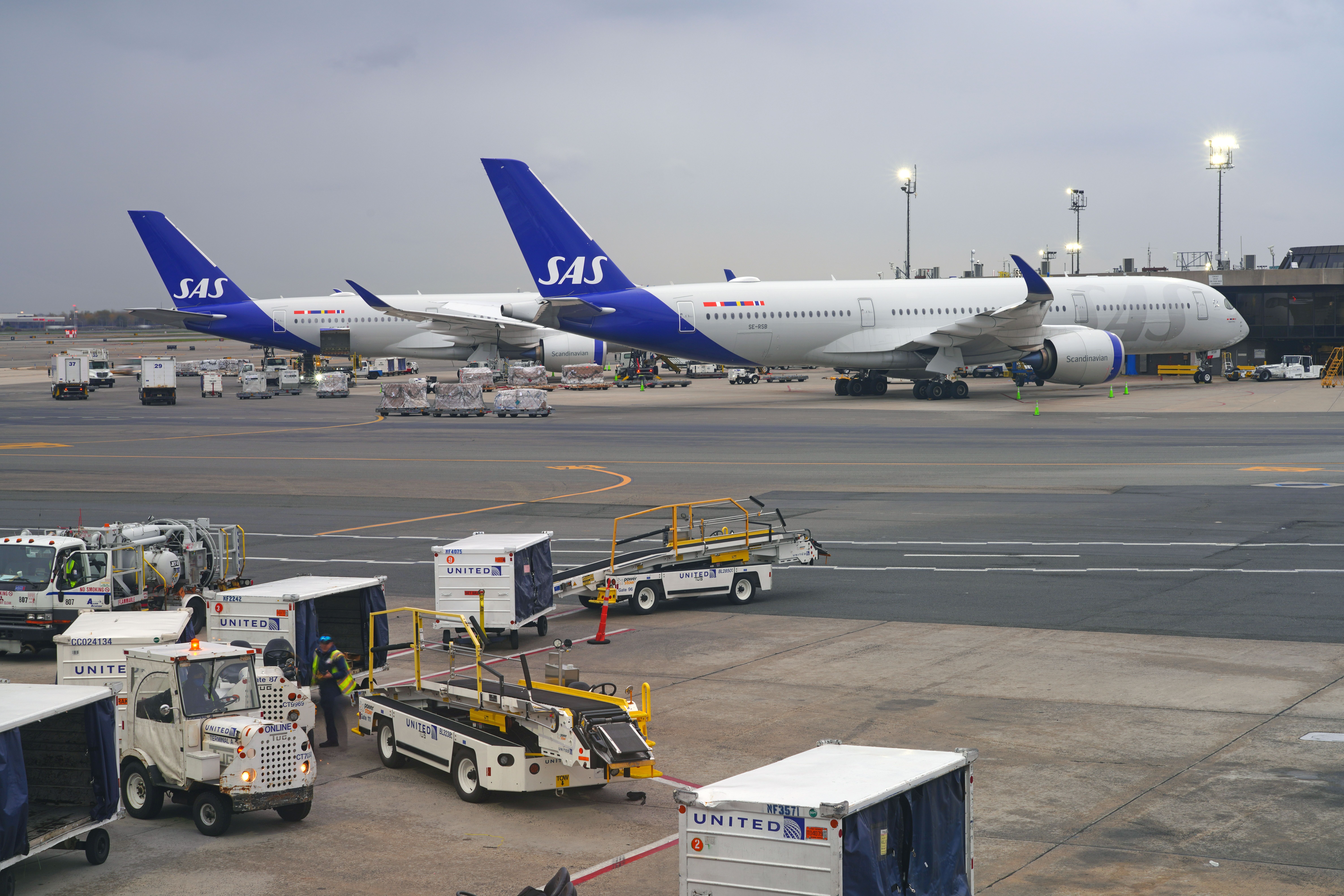 SAS Airbus A350-900s at EWR shutterstock_2103954317