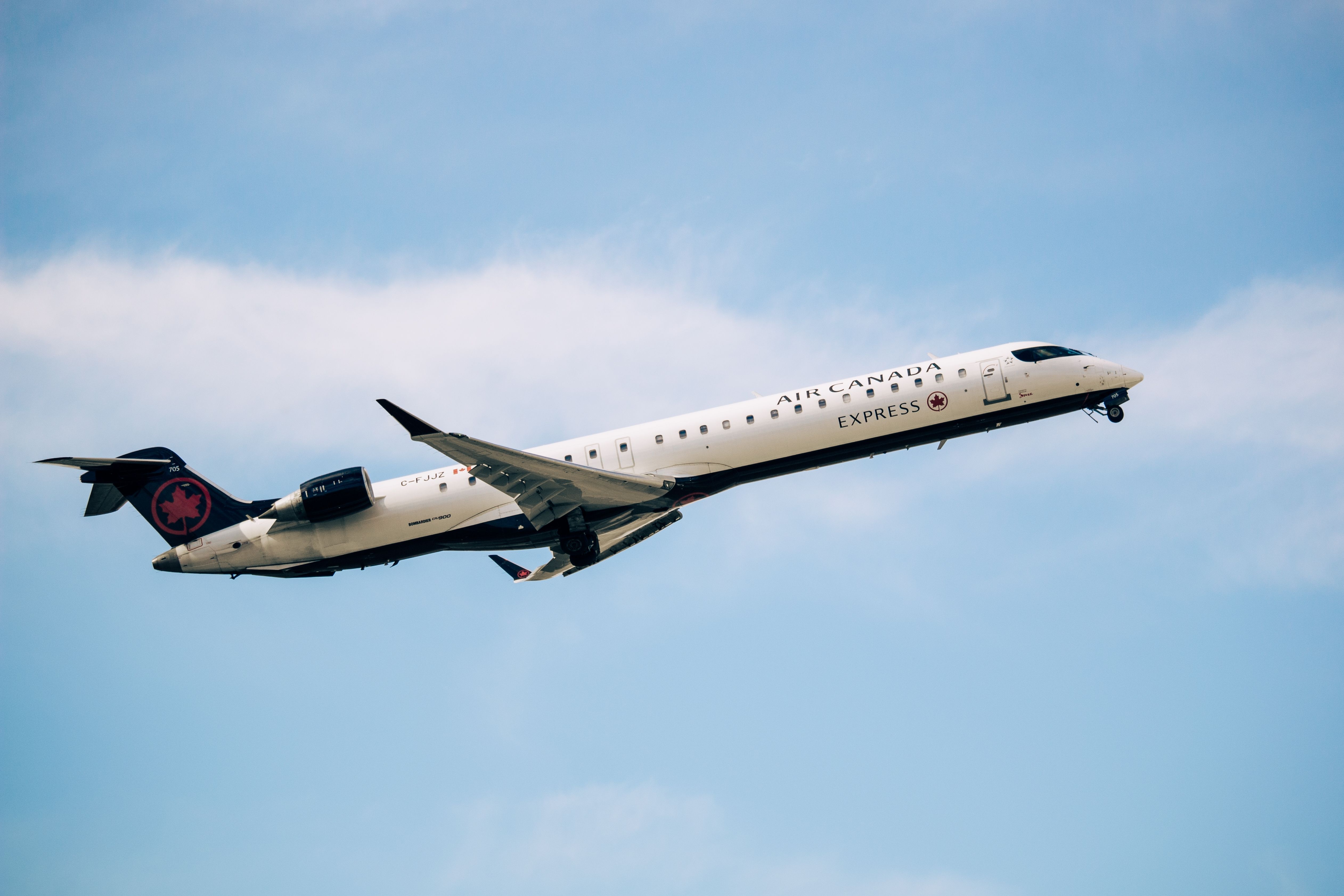 Air Canada CRJ900 flying