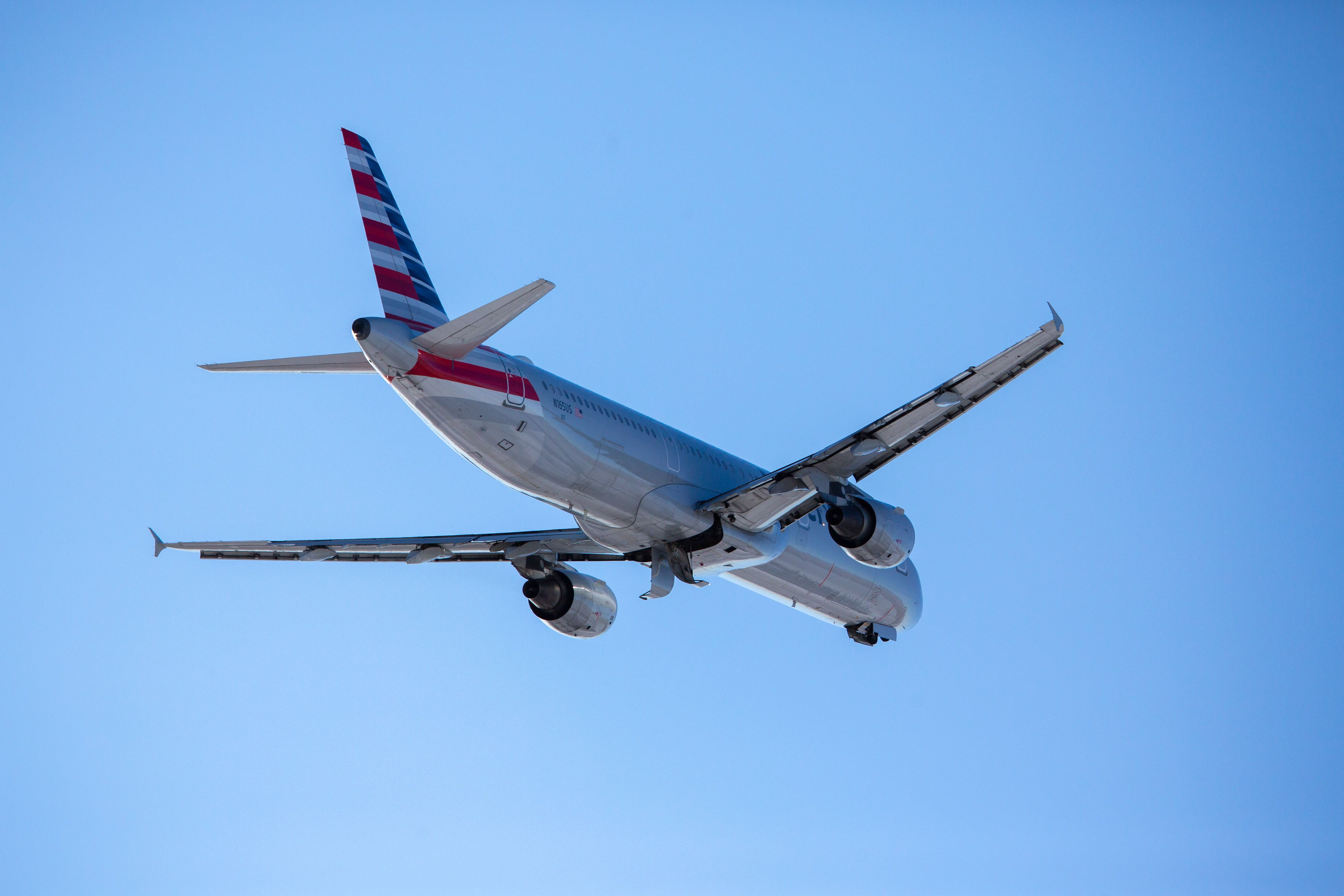 American Airlines in the sky