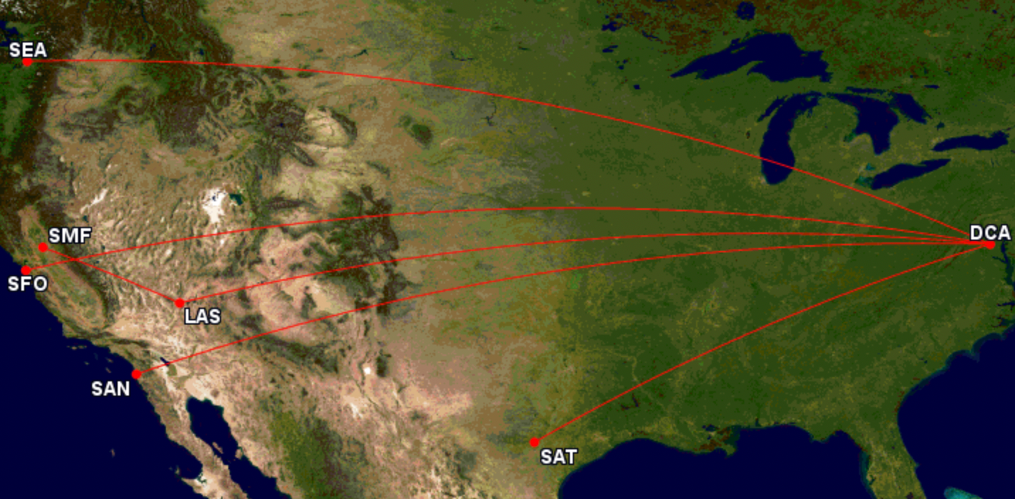 Potential new routes from DCA