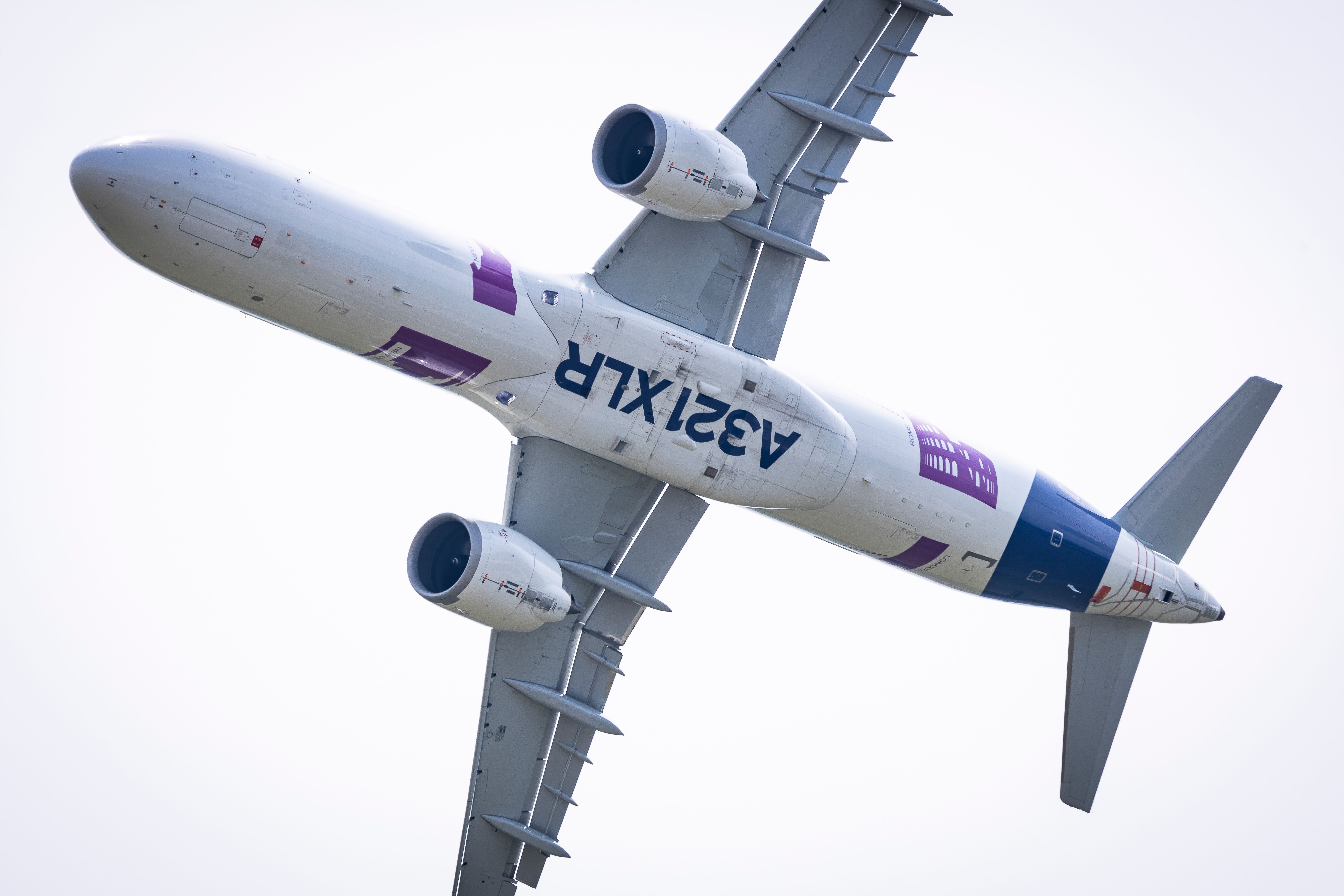 Airbus A321XLR performing during ILA Berlin shutterstock_2479194873