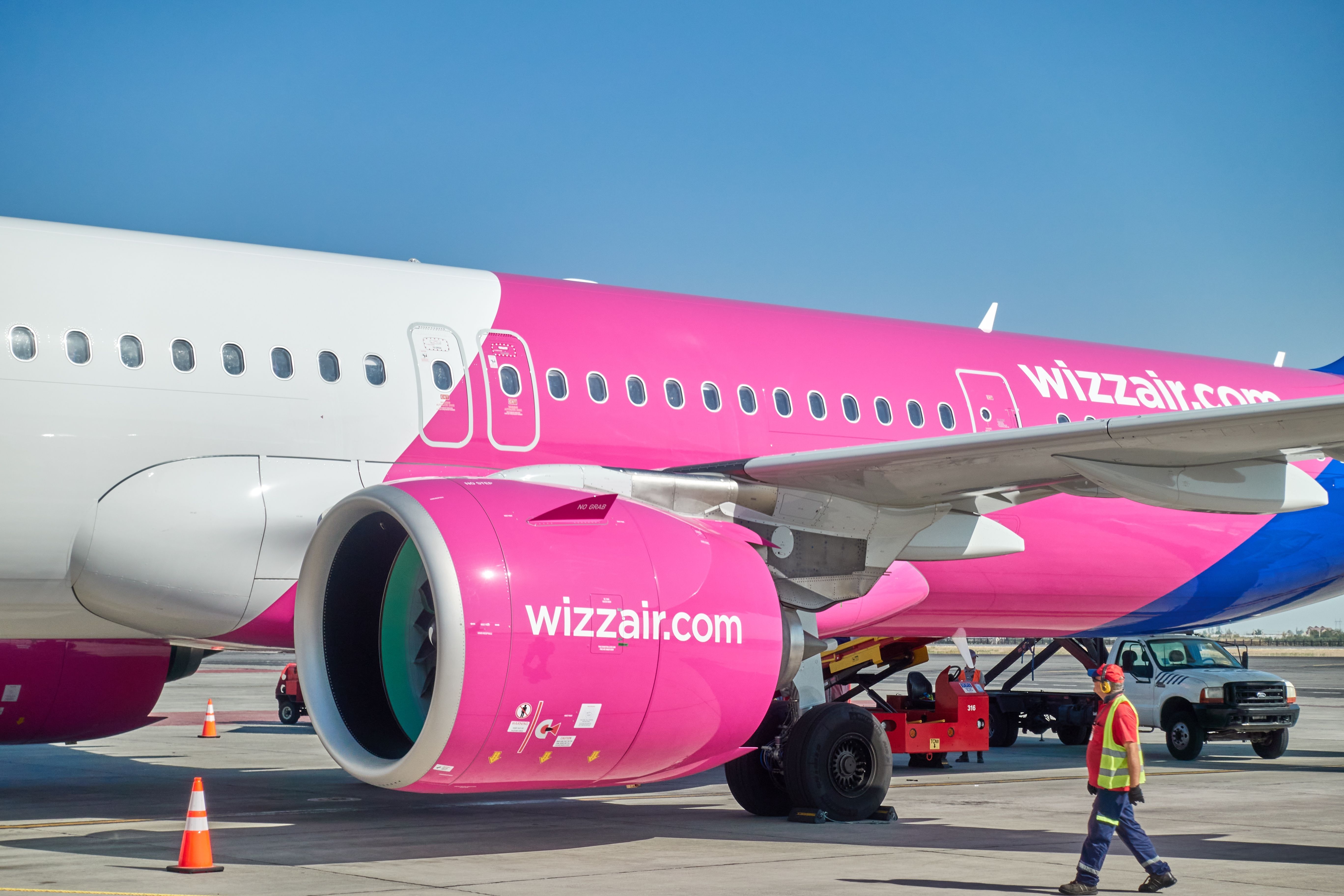 Wizz Air Airbus A321neo aircraft in Armenia shutterstock_2499371053