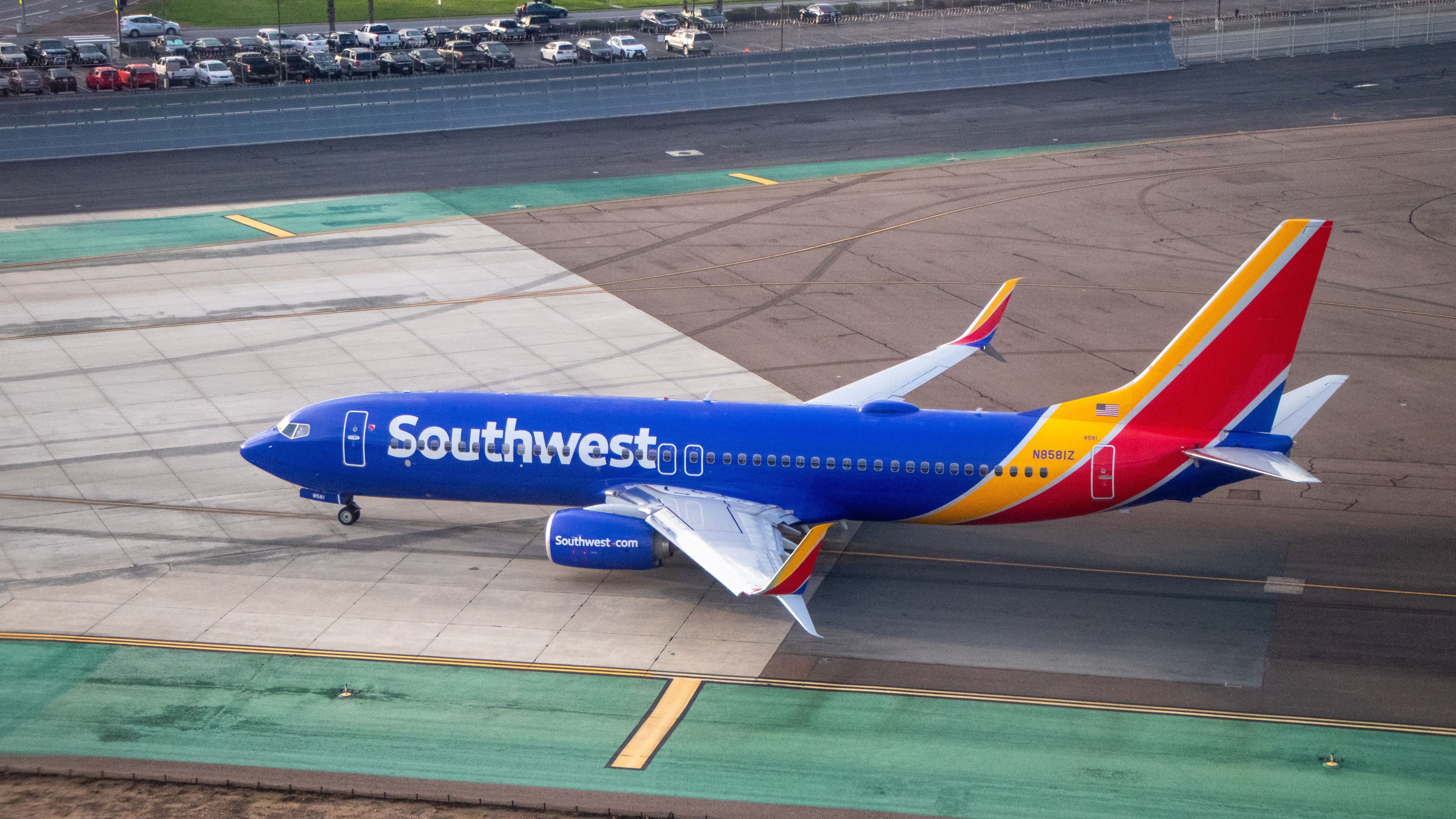 A Southwest Airlines Boeing 737 taxiing