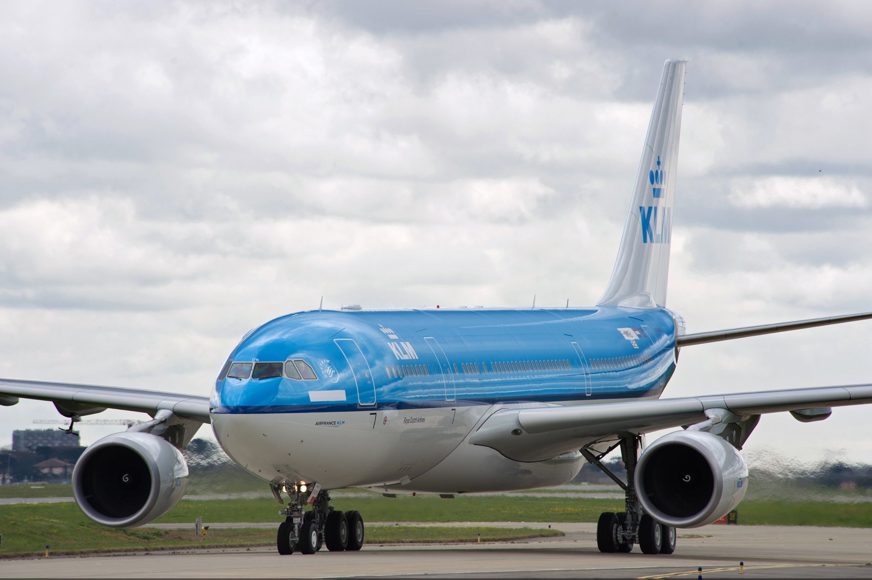 A KLM Airbus A330-200 Taxiing to the runway.