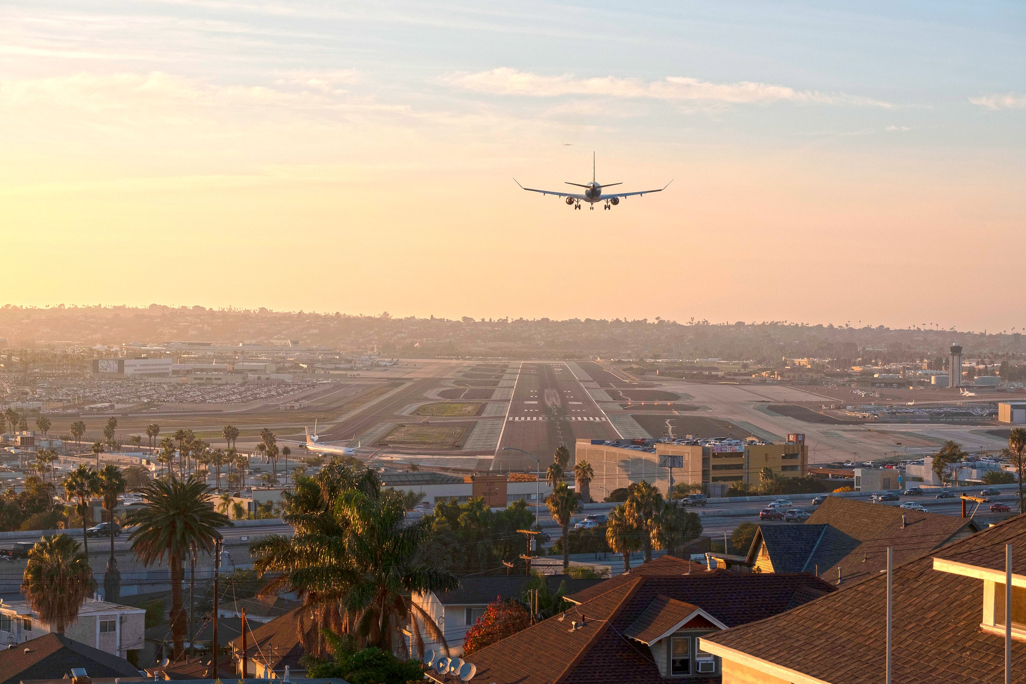 San Diego Airport At Sunset