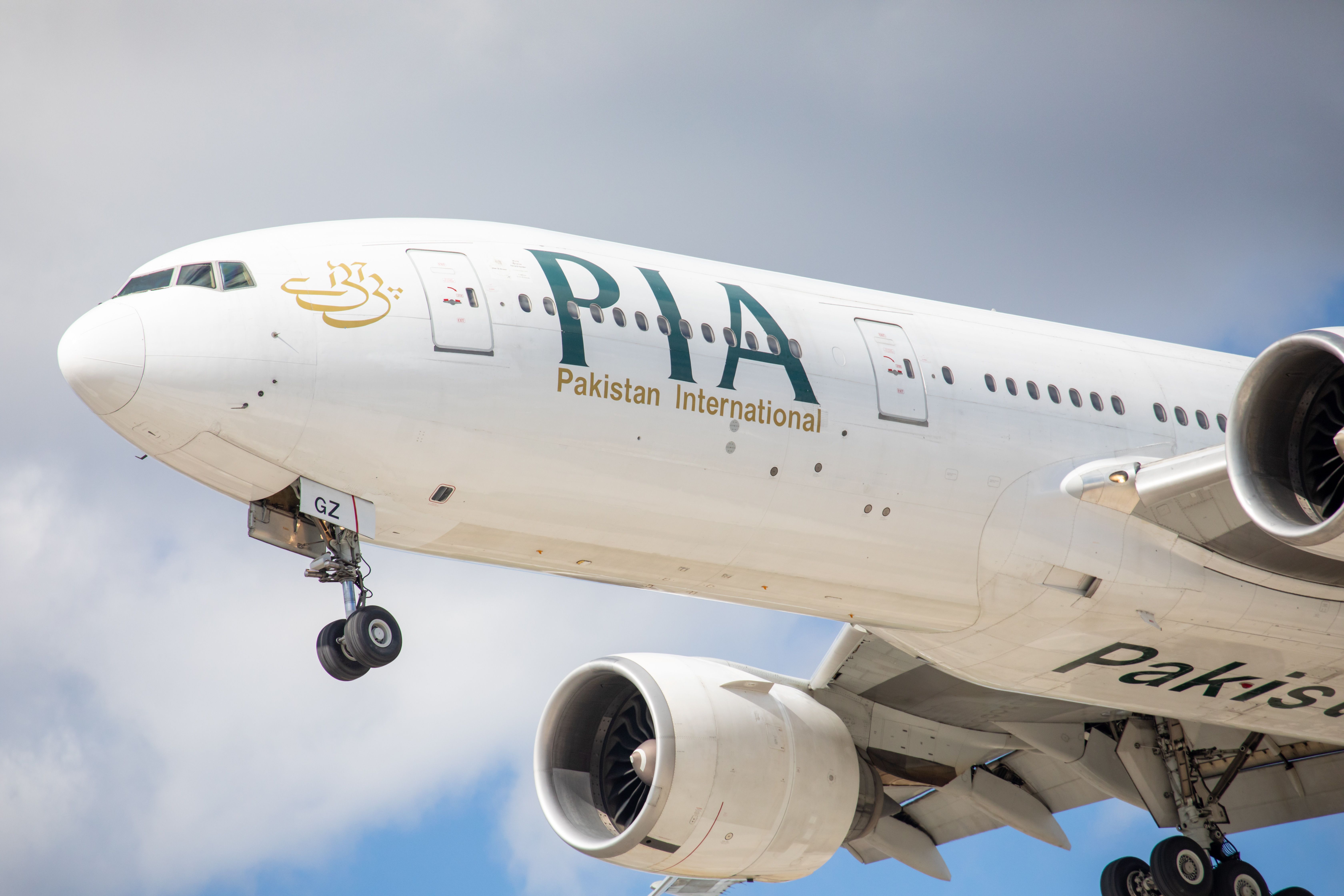 Pakistan International Airlines Boeing 777 landing at Toronto Pearson International Airport YYZ shutterstock_1808965060