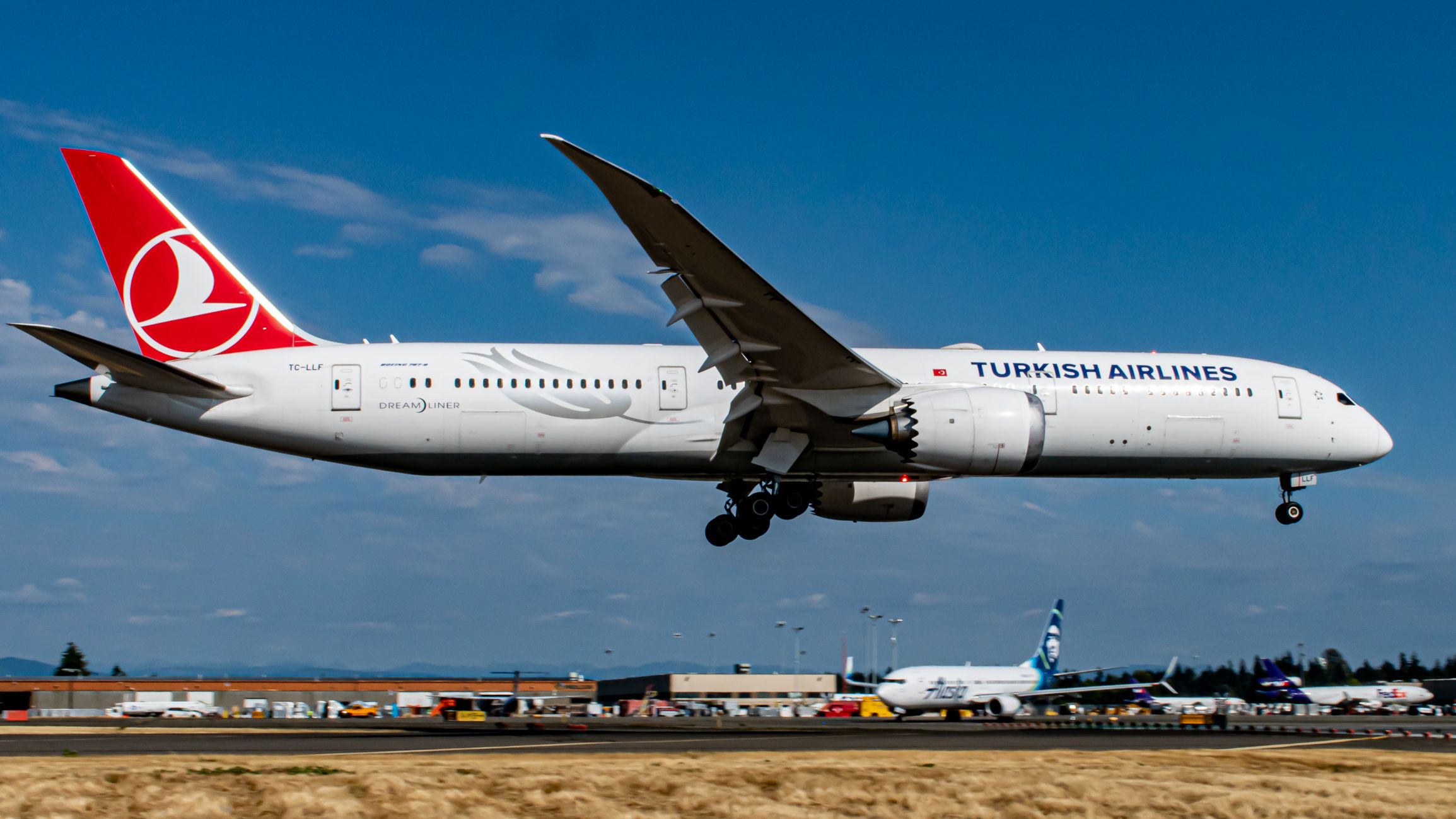 Turkish Airlines From Istanbul, Türkiye Gliding Into Seattle
