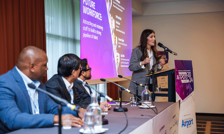 The future workforce panel at the International Airport Summit discussed how airports can attract and retain staff by offering holistic benefits, competitive pay, and work-life balance. Technology and upskilling are key, along with community outreach.