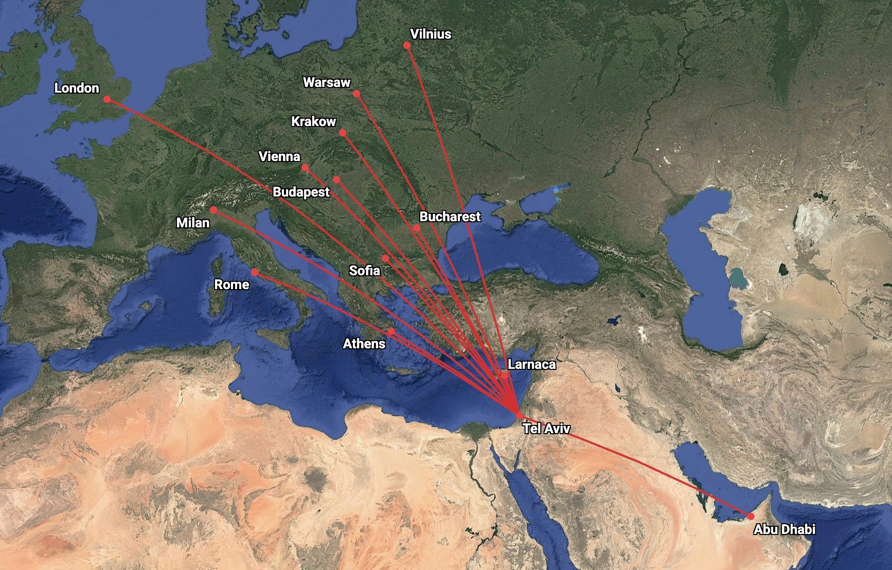 Wizz Air flights from Tel Aviv on January 15 and January 16