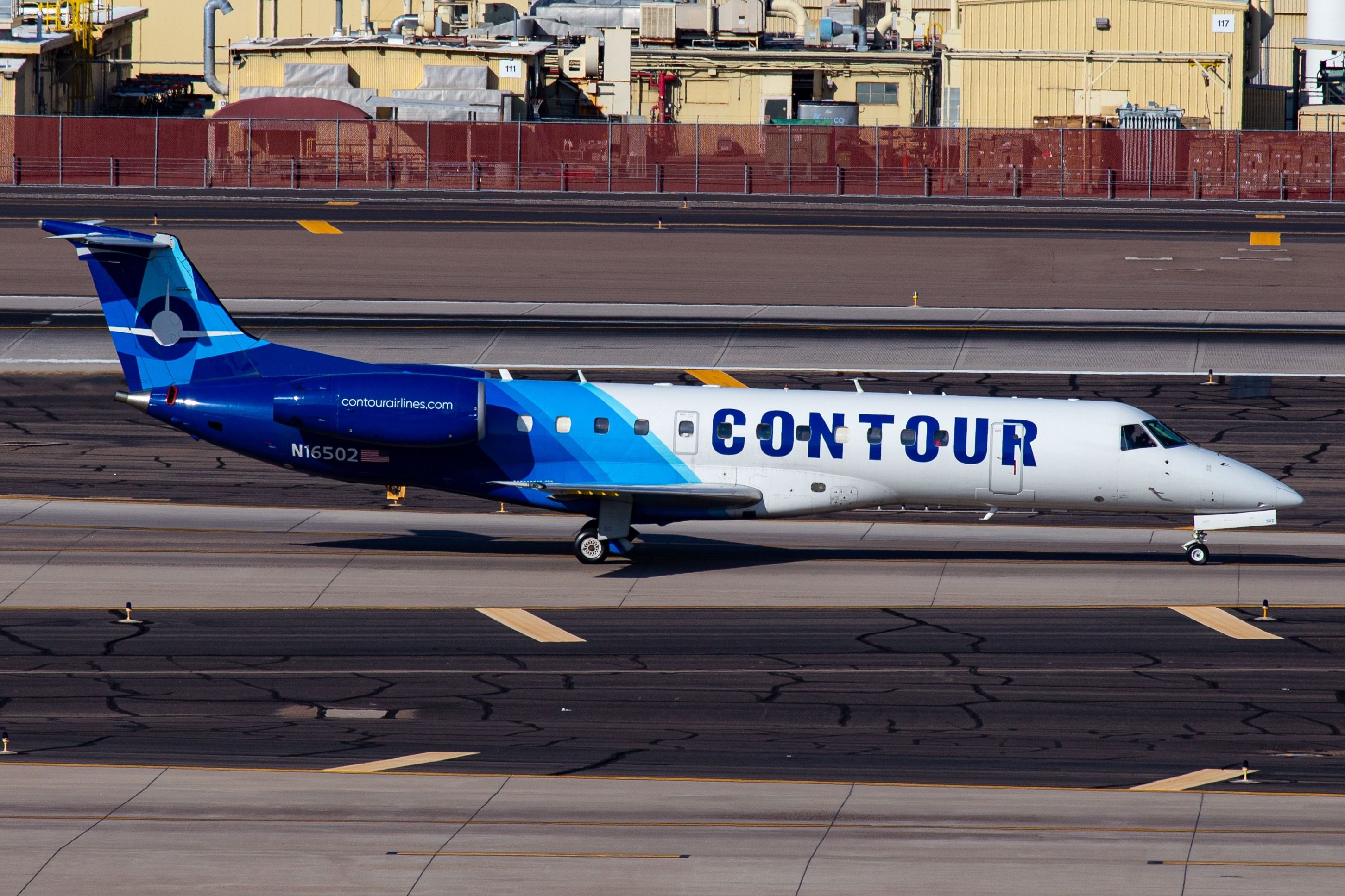 Countour Airlines ERJ135 at Phoeix Sky Harbor International Airport PHX shutterstock_2492962879