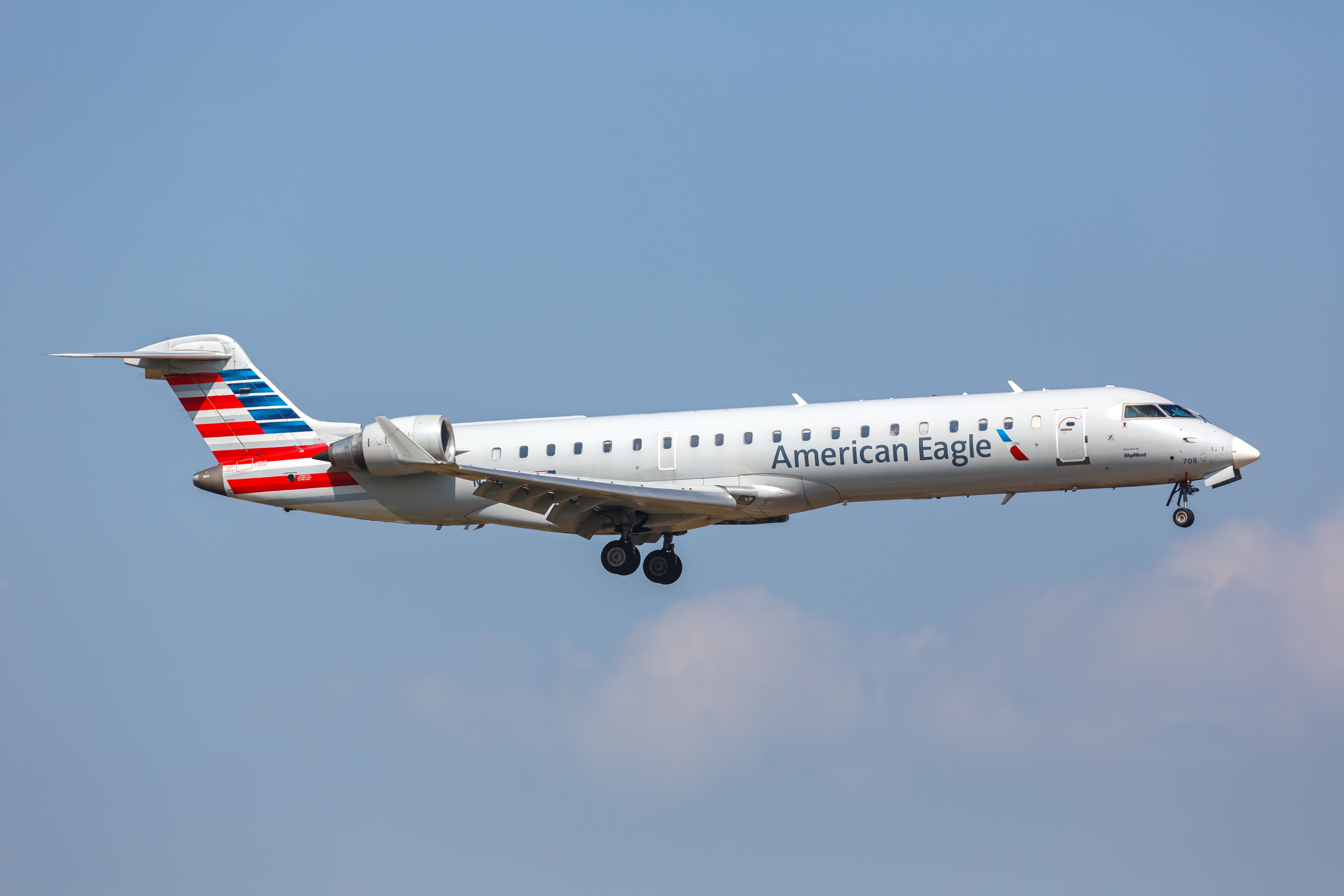 American Airlines CRJ700 landing at Dallas:Fort Worth International Airport DFW