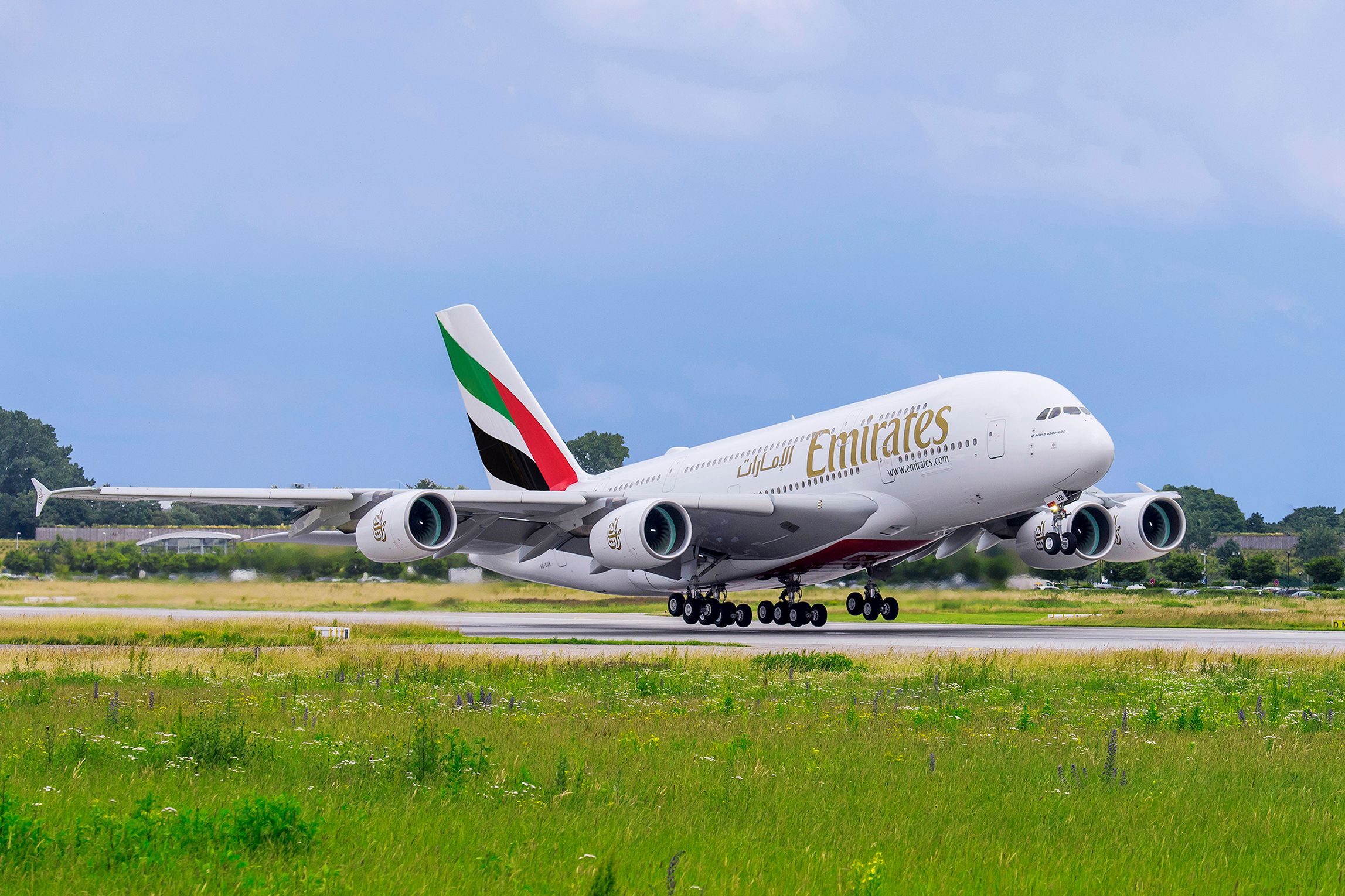 Emirates Airbus A380 Taking Off