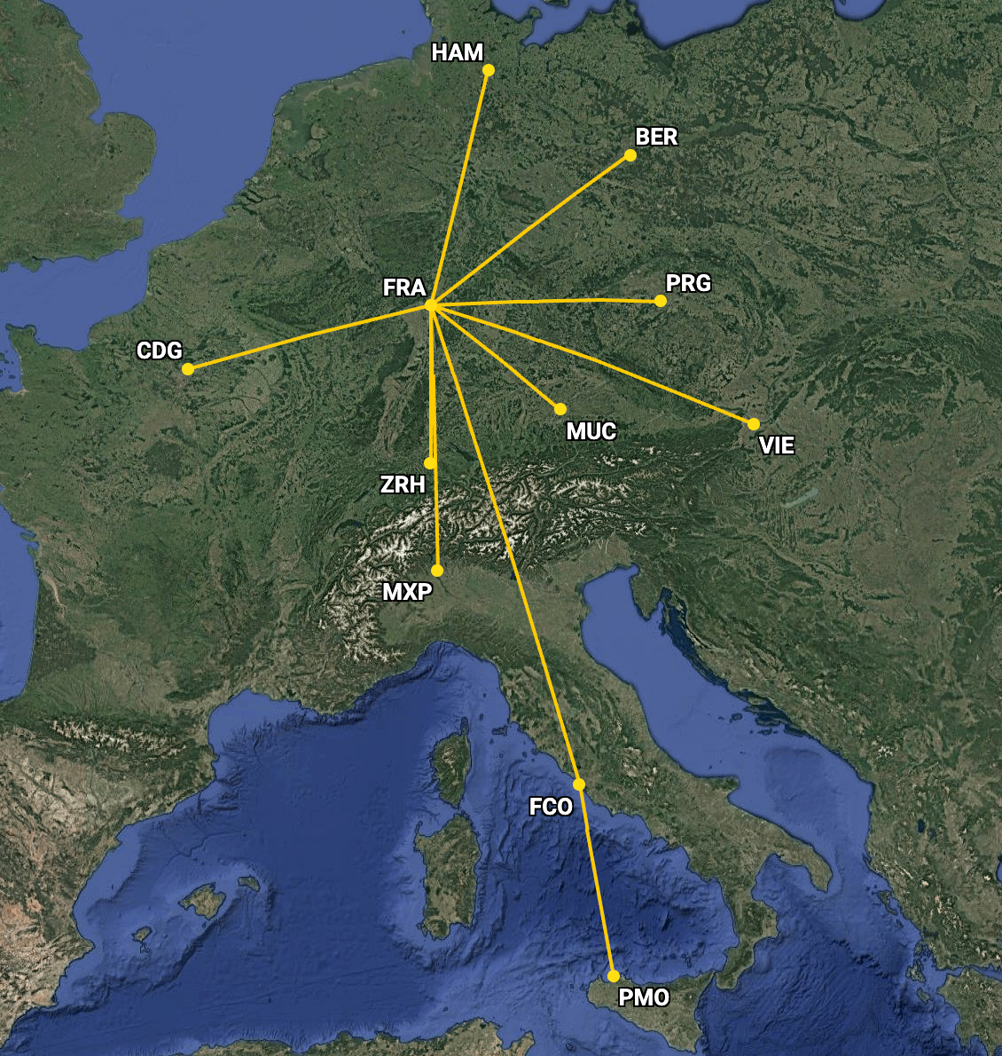 Condor's new intra-European flights starting in March:April