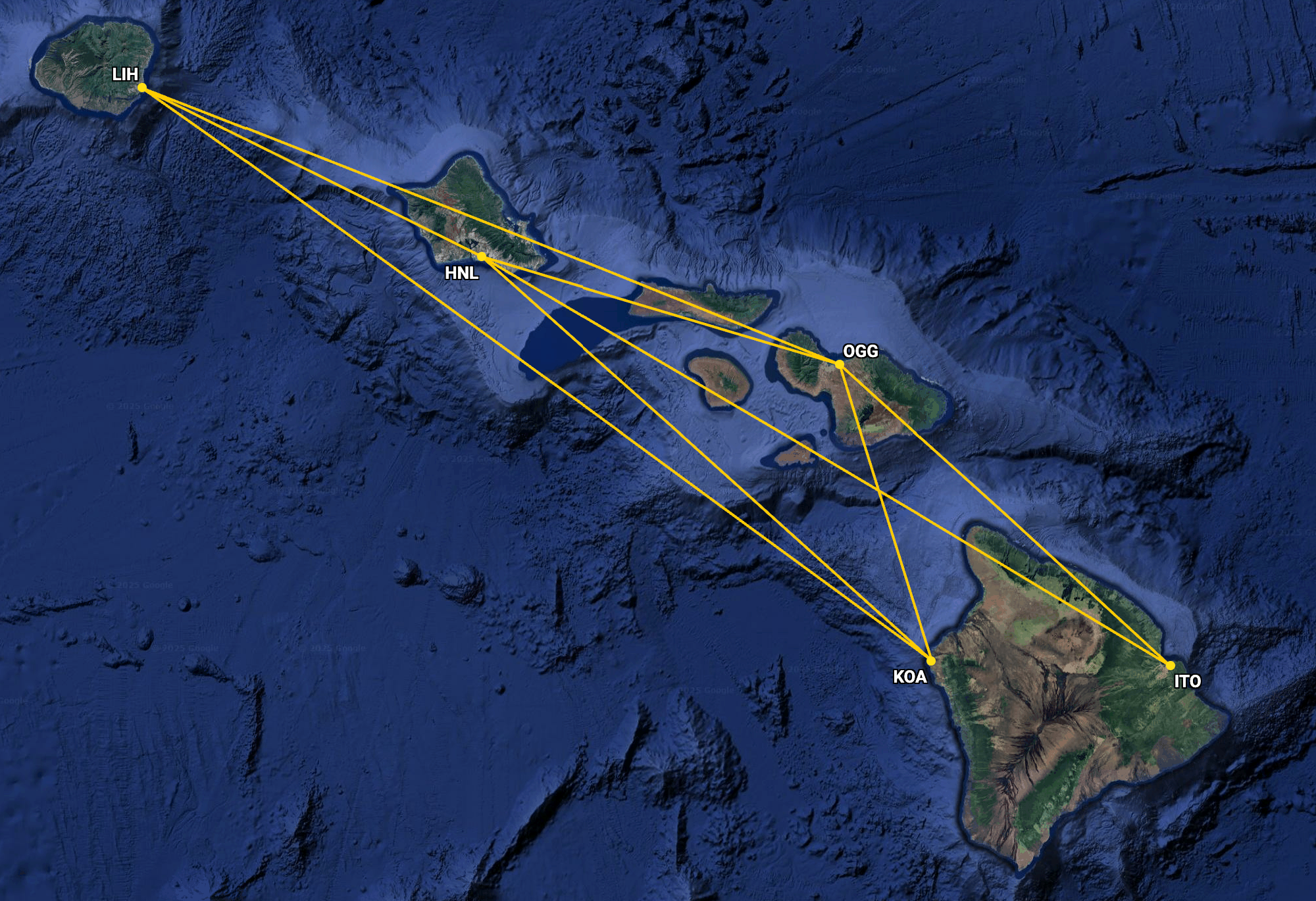 Hawaiian Airlines Boeing 717 network