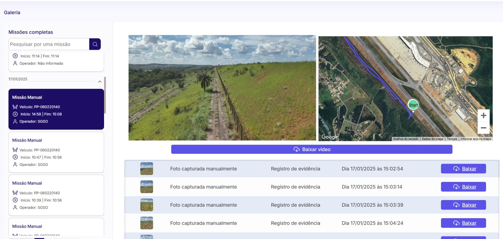 Figure 3 - Drone flight management platform with live streaming to operational areas and TWR (ATC).