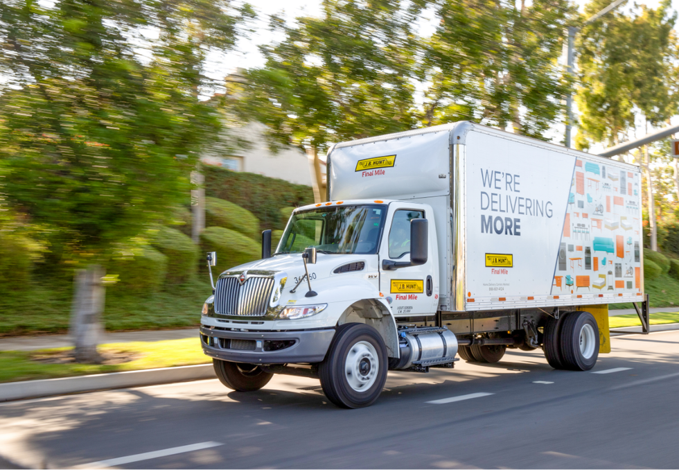 a J.B. Hunt last-mile straight truck
