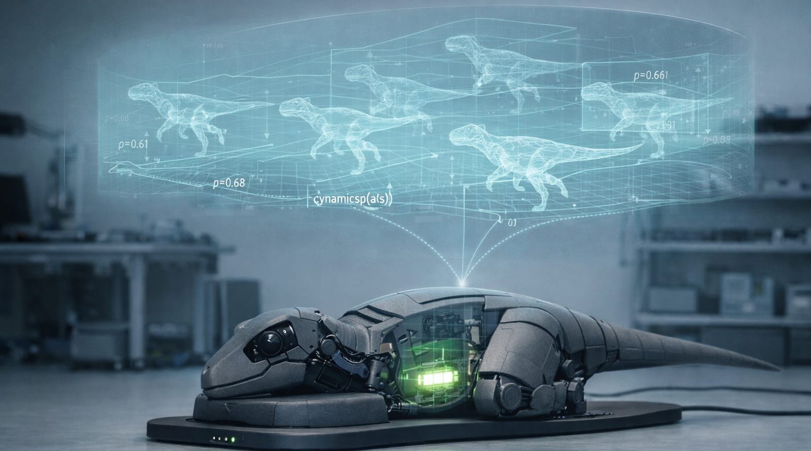 ChatGPT generated image representing the offline learning state of Plastic Dinosaur