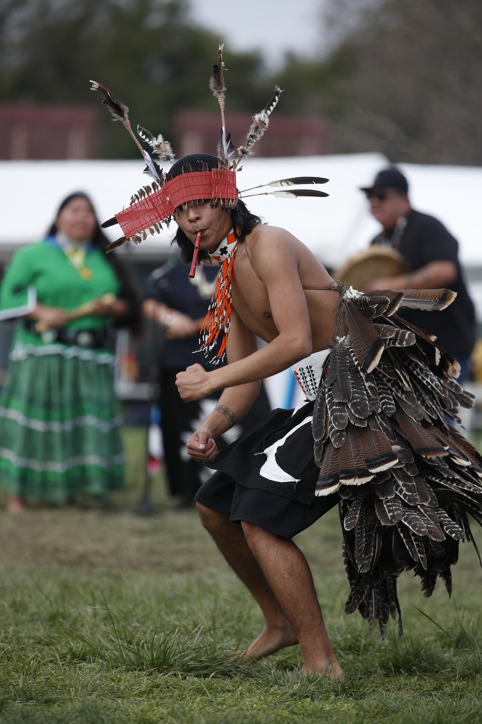 Hawk, Renoio Gallardo, member of the Pomo Dancers from Big...