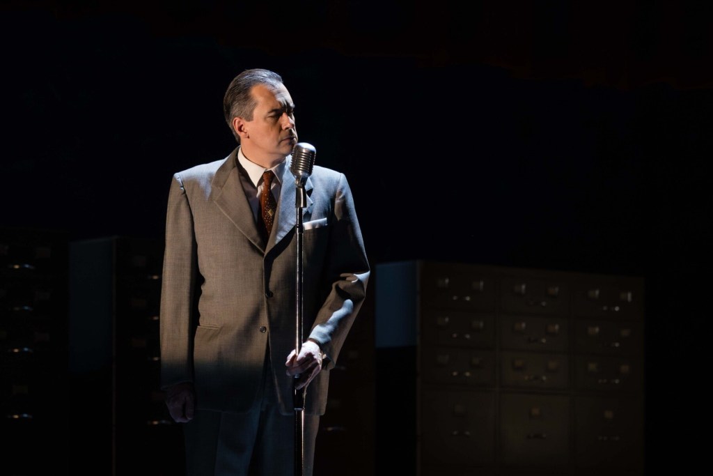 Feb. 21 & 22 cast: Marcus DeLoach (Senator Joseph McCarthy) in "Fellow Travelers" at Seattle Opera. Photo: Sunny Martini.