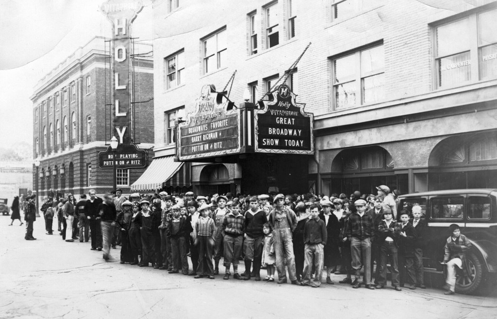 When the Holly Theatre opened in 1930, Medford was a much smaller city. Yet the new movie palace quickly became a major draw, attracting local crowds eager for the latest talking pictures as well as talent shows, ballets, civic events, and the occasional touring star. Photo courtesy: Southern Oregon Historical Society