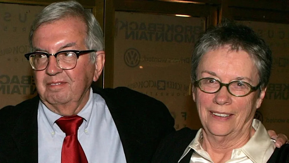 Screenwriter Larry McMurtry and author Annie Proulx arrive at the premiere of "Brokeback Mountain" at the Mann National Theater on Nov. 29, 2005 in Los Angeles. (Kevin Winter/Getty Images)