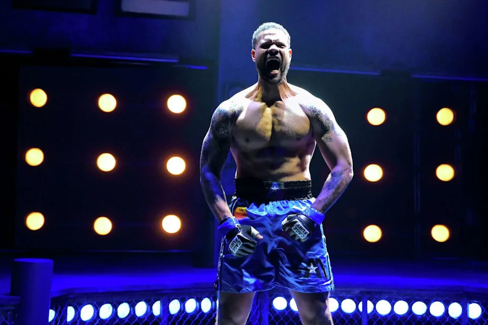 Sullivan Jones as Big in Berkeley Repertory Theatre's "The Monsters." (Kevin Berne/Berkeley Repertory Theatre)