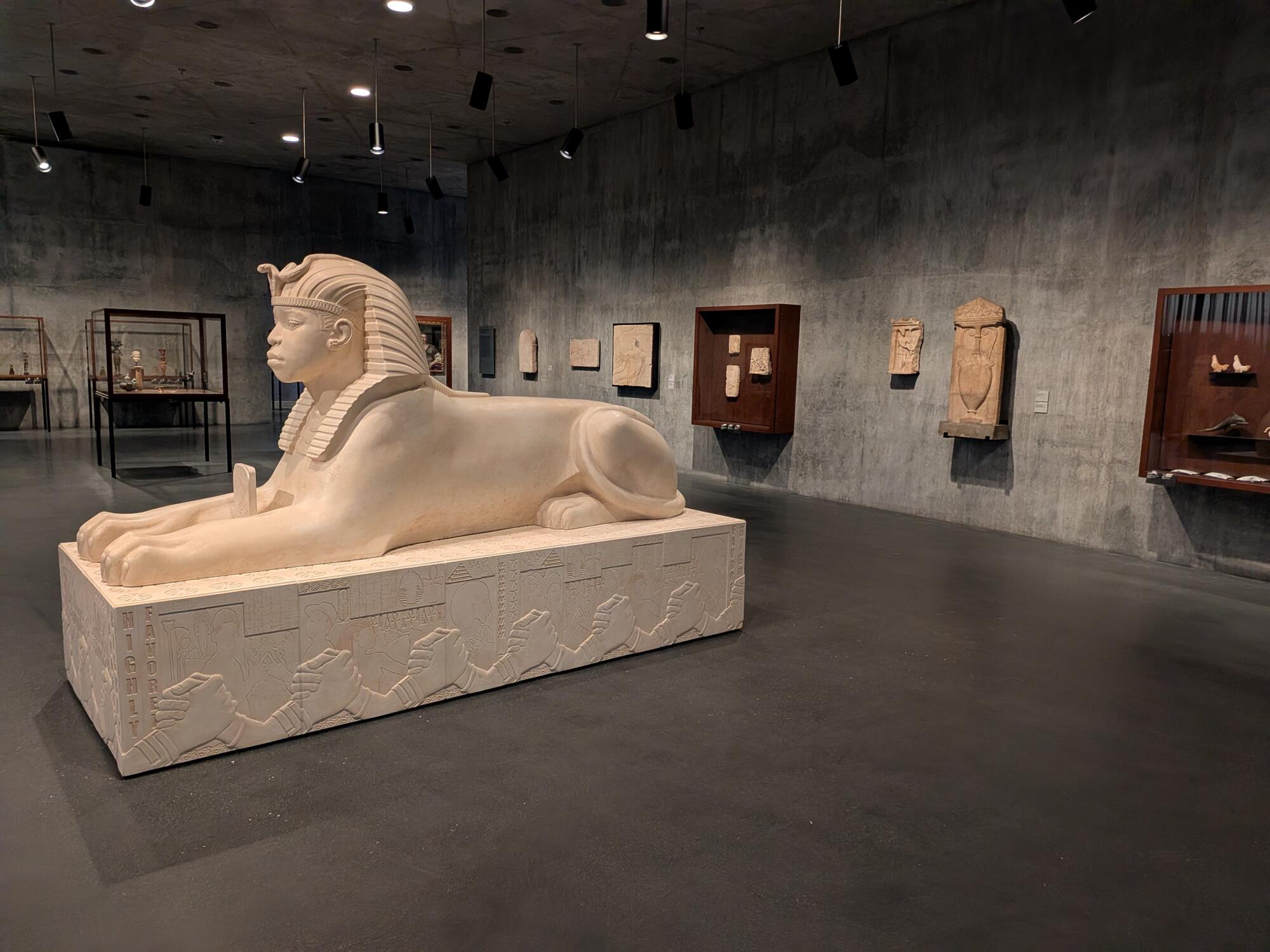 A sphinx in a museum.