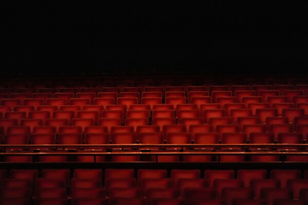 The Opera House seats are seen at the John F. Kennedy Center for the Performing Arts during a media tour intended to show building damage, Wednesday, April 22, 2026, in Washington. (AP Photo/Julia Demaree Nikhinson)