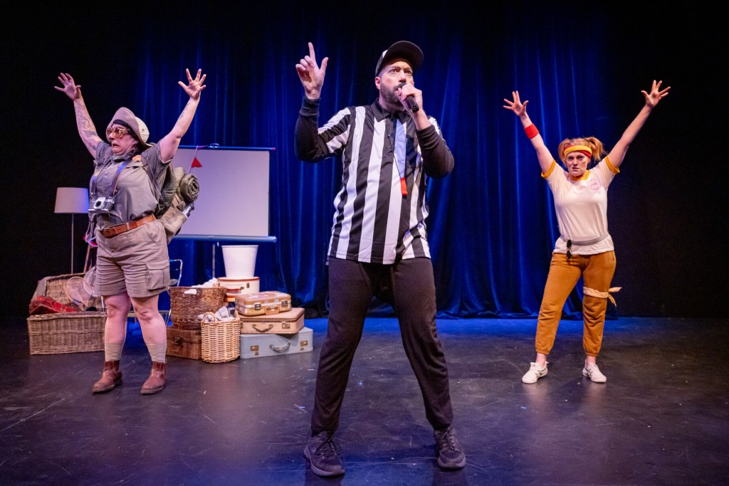 The CoHo show The Tortoise, the Hare and the Bear, with Emily Newton, Jeff Desautels, and Sascha Blocker. Photo: Owen Carey