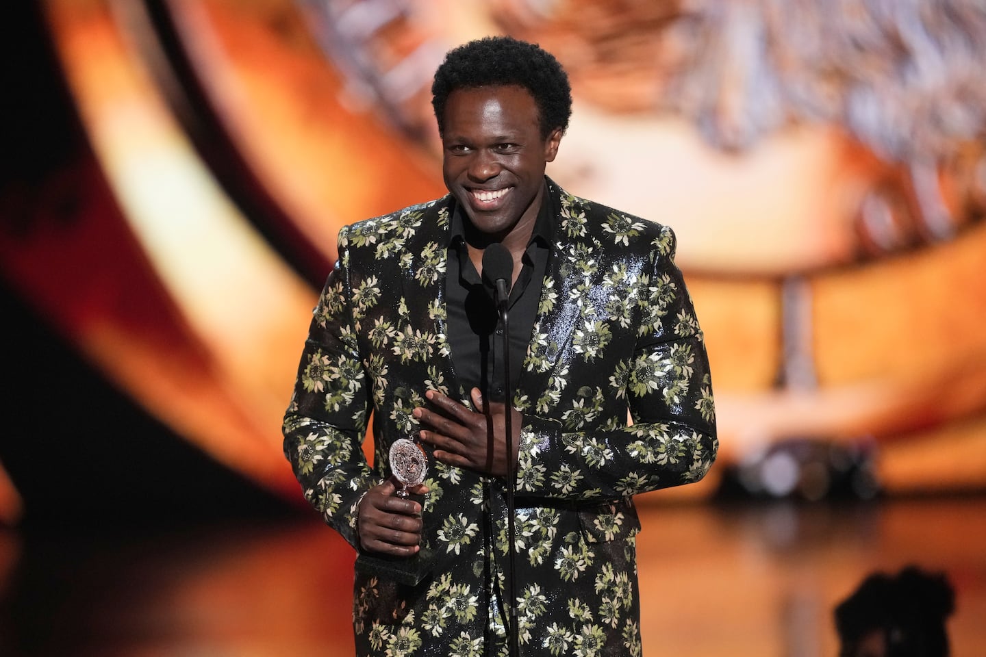 Joshua Henry accepted the award for best performance by an actor in a leading role in a musical for "Ragtime" during the 79th Tony Awards on Sunday at Radio City Music Hall in New York.