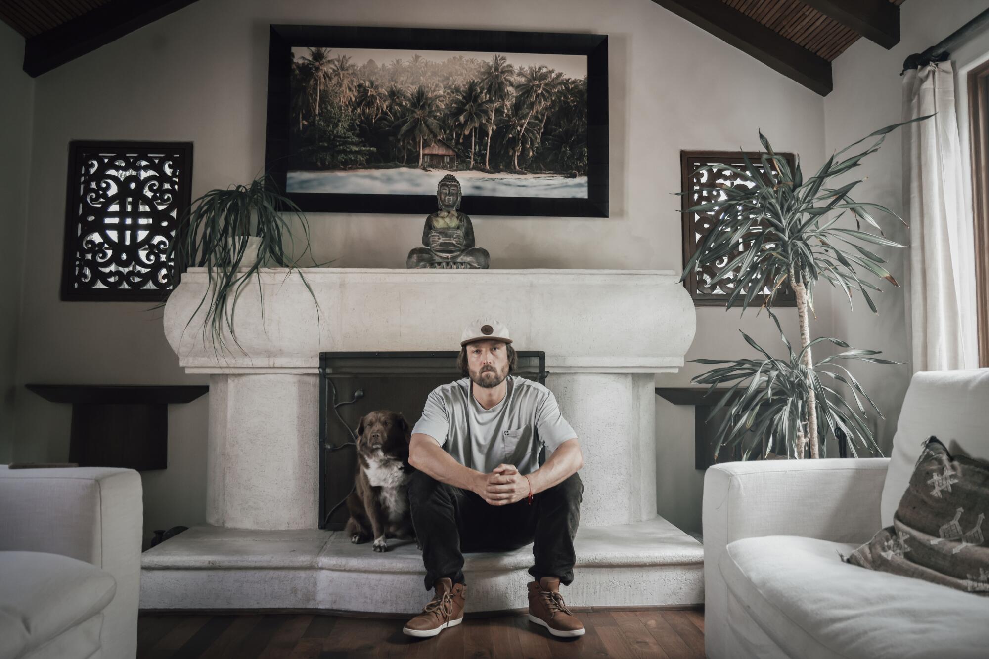 Singer Scott Woodruff of reggae band Stick Figure at his home