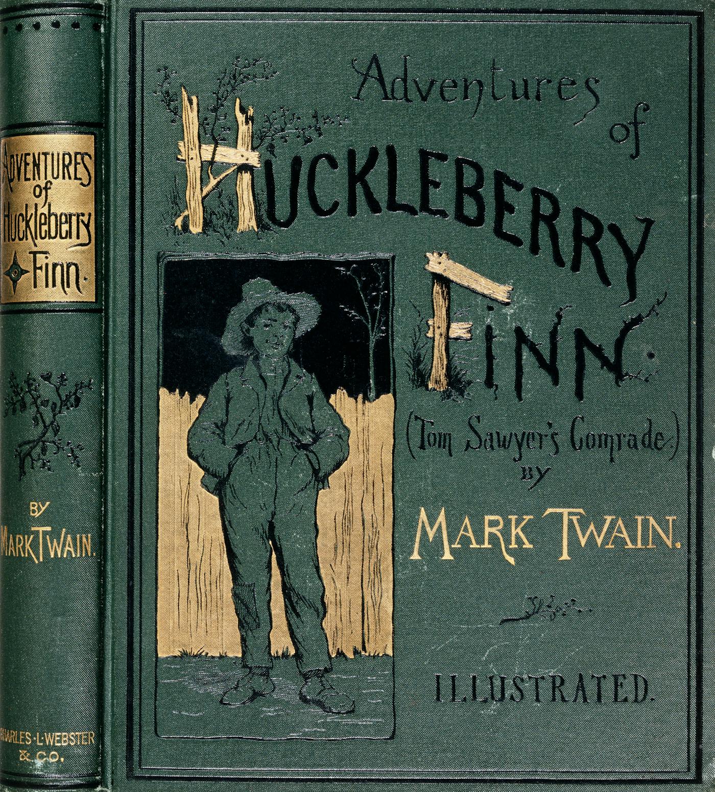 Adventures of Huckleberry Finn book cover original edition 