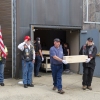 Members of the Patriot Guard Rider's motorcycle club transfer the remains of Revolutionary War soldiers from the New York State Museum in Albany to their resting place at a new memorial site called “Repose of the Fallen” in Lake George Battlefield Park.