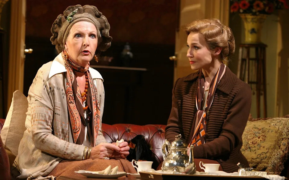 As Madame Arcati in Blithe Spirit with Joanna Riding at the Theatre Royal Bath in 2004