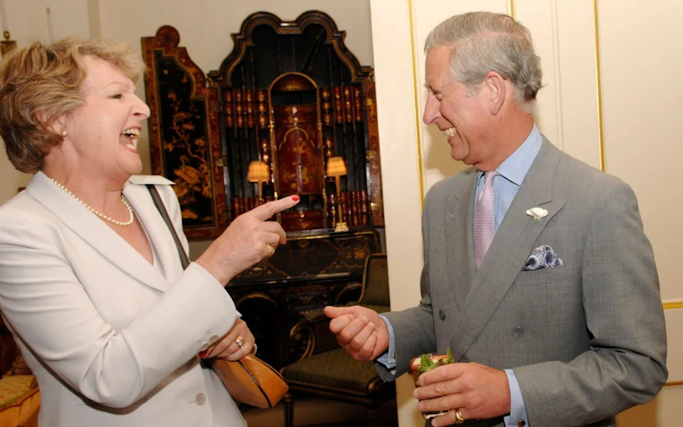 With Prince Charles in 2007 at a reception for the Actors Benevolent Fund