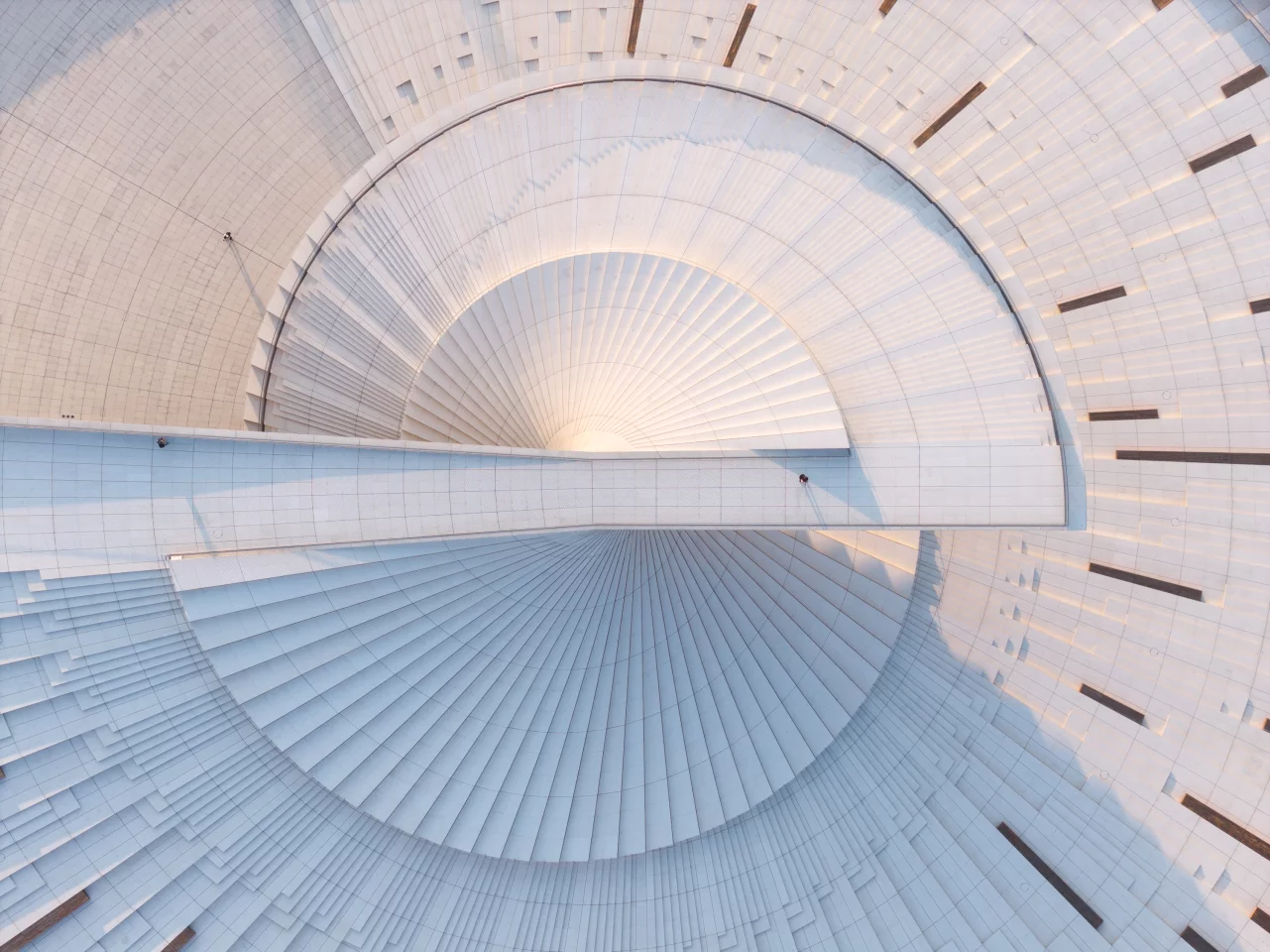 The double-spiral staircase at the Shanghai Grand Opera House