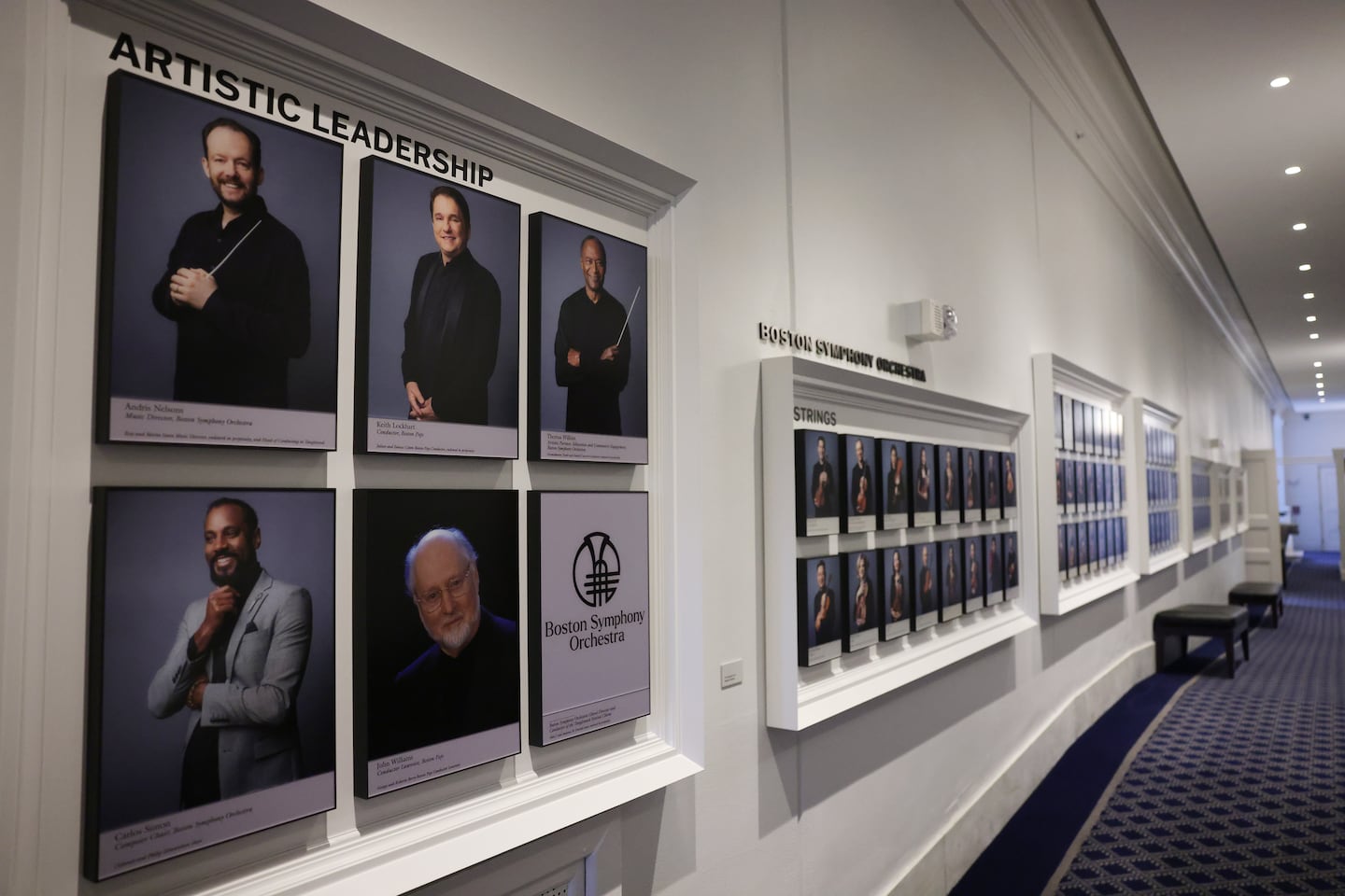 The artistic leadership board inside Symphony Hall.