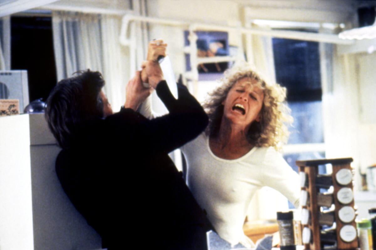 Michael Douglas and Glenn Close in "Fatal Attraction" directed by Adrian Lyne in 1987.