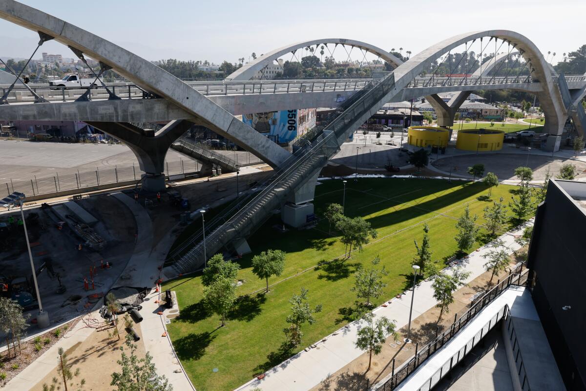 The Boyle Heights side of 6th Street PARC underneath the 6th Street Viaduct.