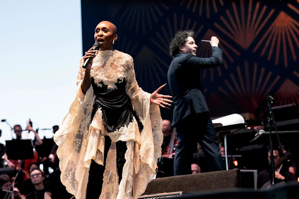 Cynthia Erivo performs with Gustavo Dudamel and the Los Angeles Philharmonic during the 2025 Coachella