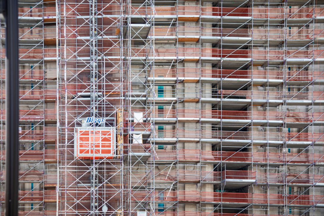 The temple was wrapped in scaffolding for more than five years during renovations.