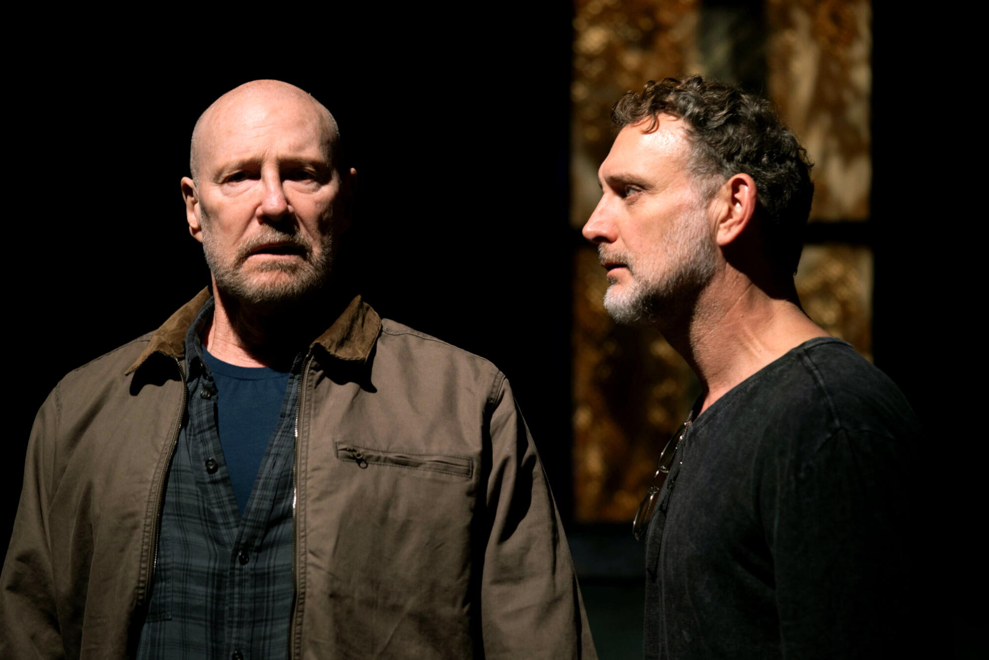 Jeff LeBeau, left, and Tim Cummings in the West Coast premiere of Samuel D. Hunter's "Grangeville."