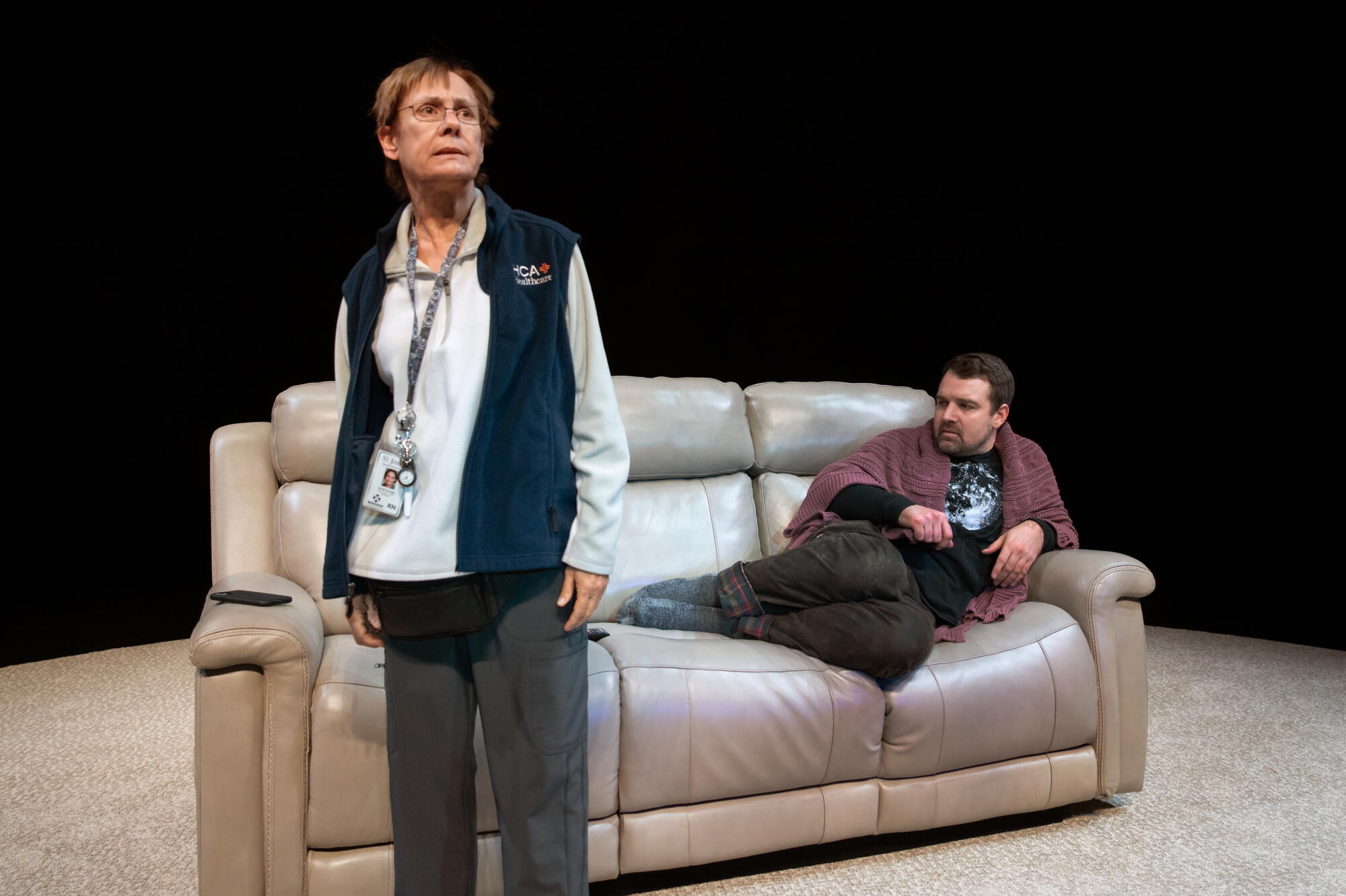 Laurie Metcalf, left, and Micah Stock in "Little Bear Ridge Road" on Broadway.